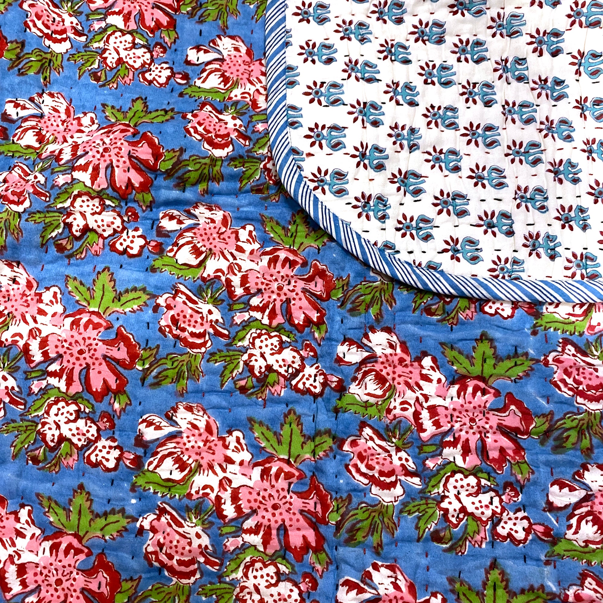 Blockprint Reversible Baby Blankets-3 Styles - Vintage India NYC