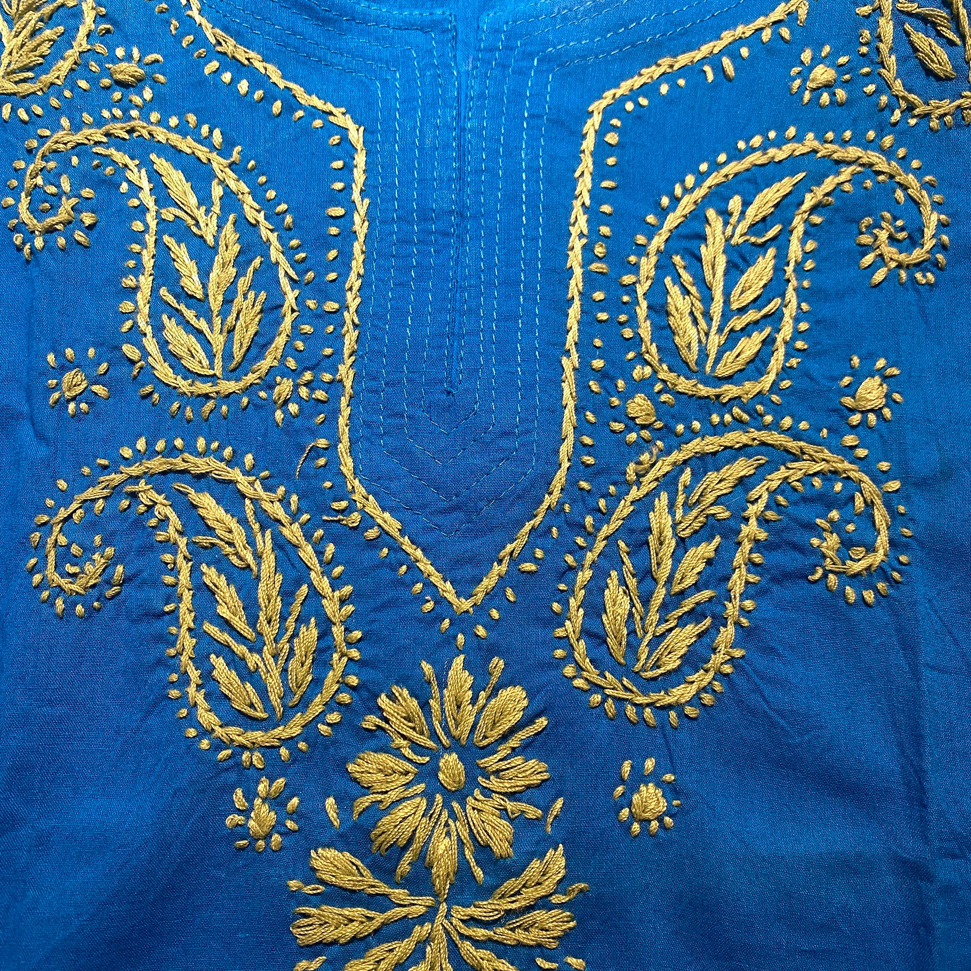 AR Short Embroidered Cotton Tunic Kurti-S - Vintage India NYC