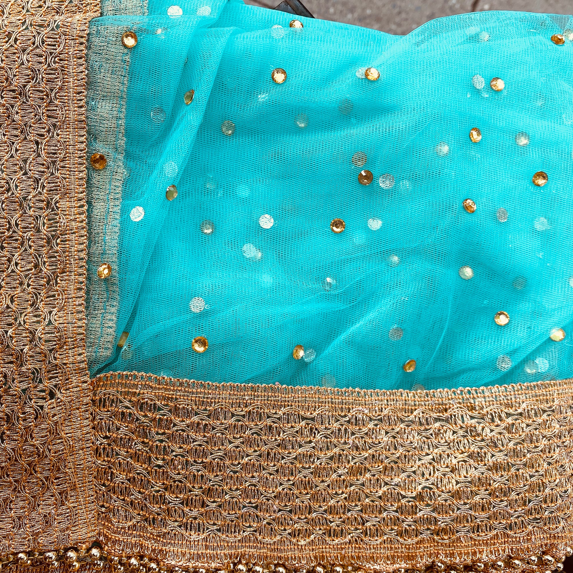 DT Stonework Dupatta - Vintage India NYC