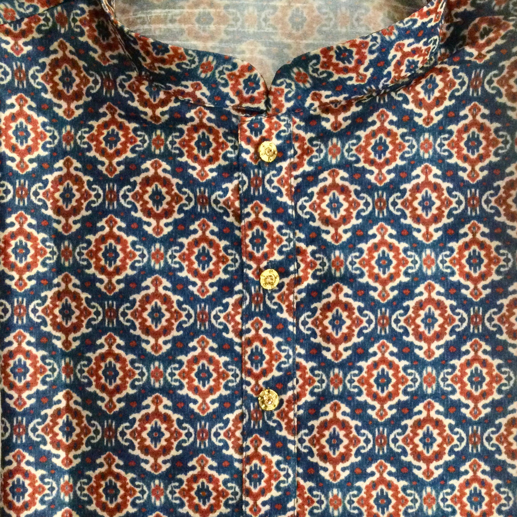 YD Patola Print Silk Kurta-2 Colors - Vintage India NYC
