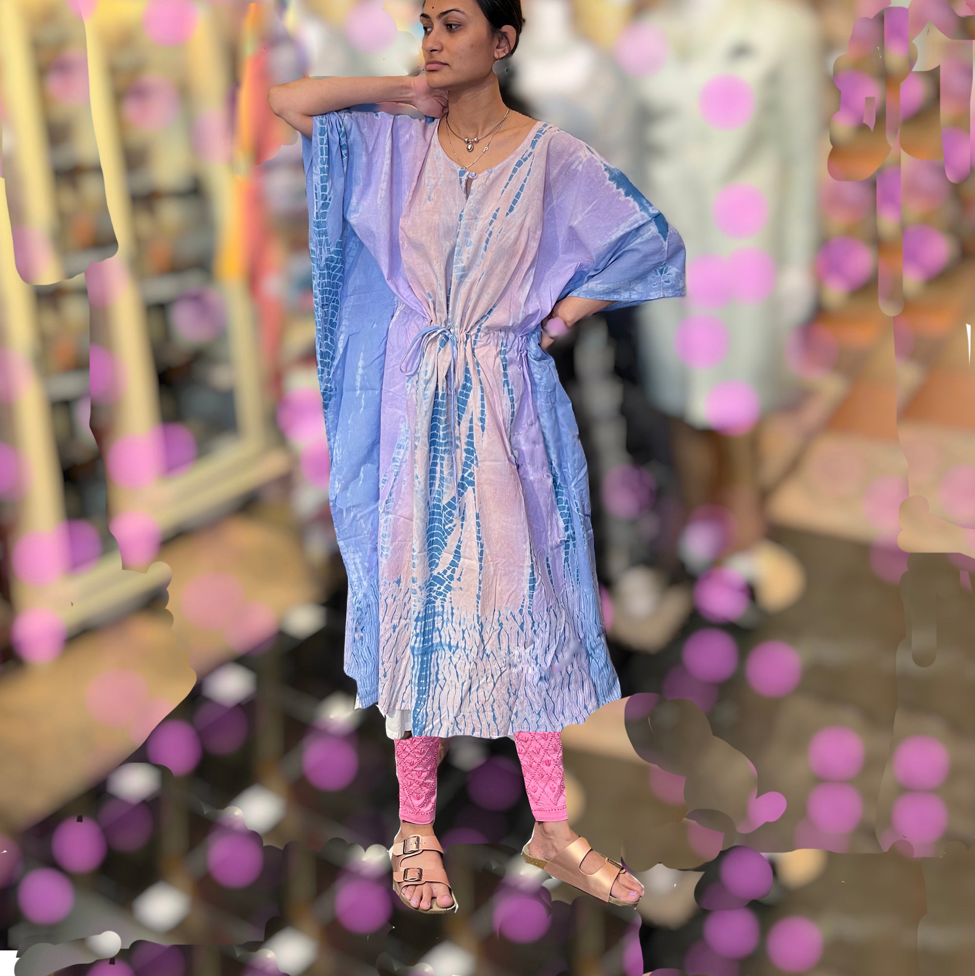 Cotton Shibori Tie & Dye Kaftan-4 colors - Vintage India NYC