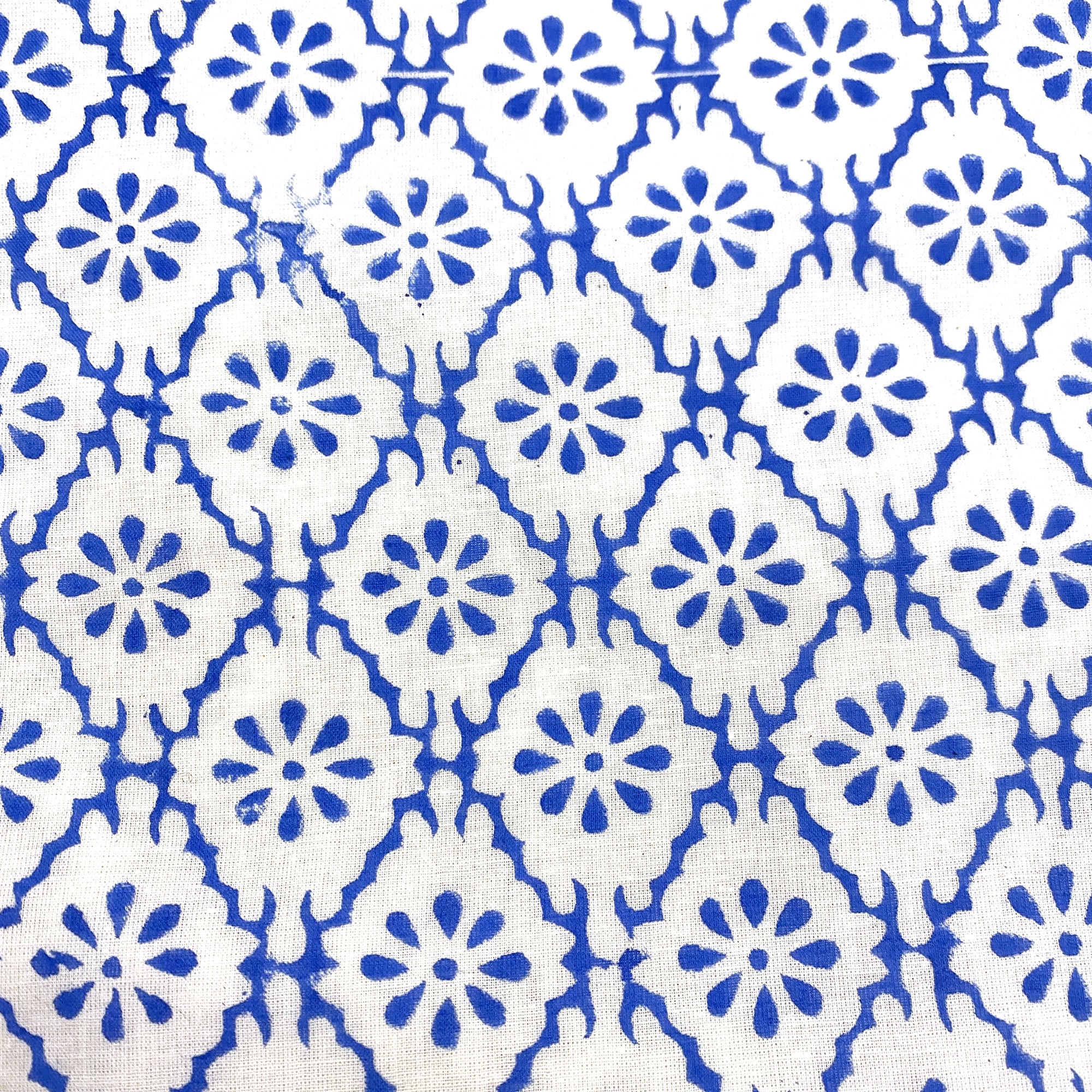 18 in. Blue & White Block Print Pillowcover - Vintage India NYC