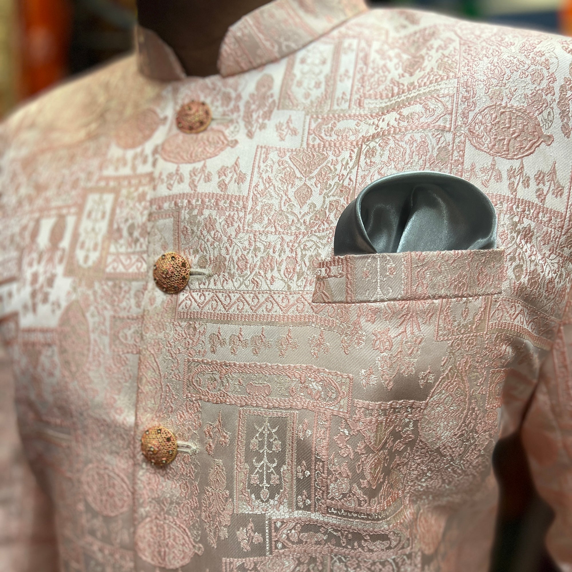 YD Jacquard Sherwani-2 Colors - Vintage India NYC