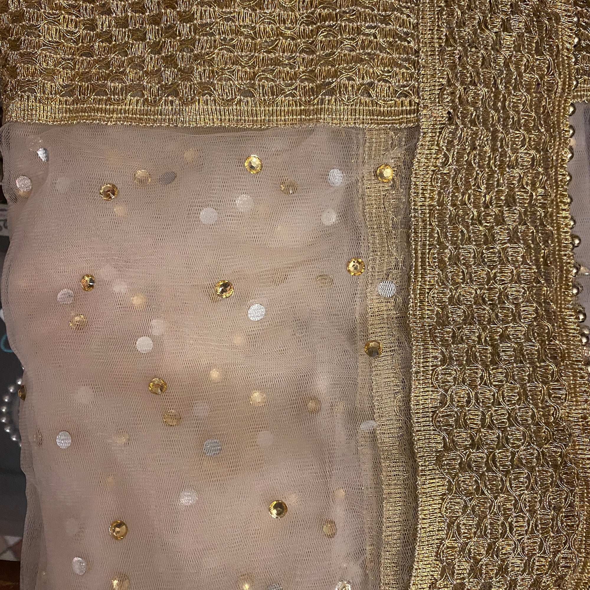 DT Stonework Dupatta - Vintage India NYC