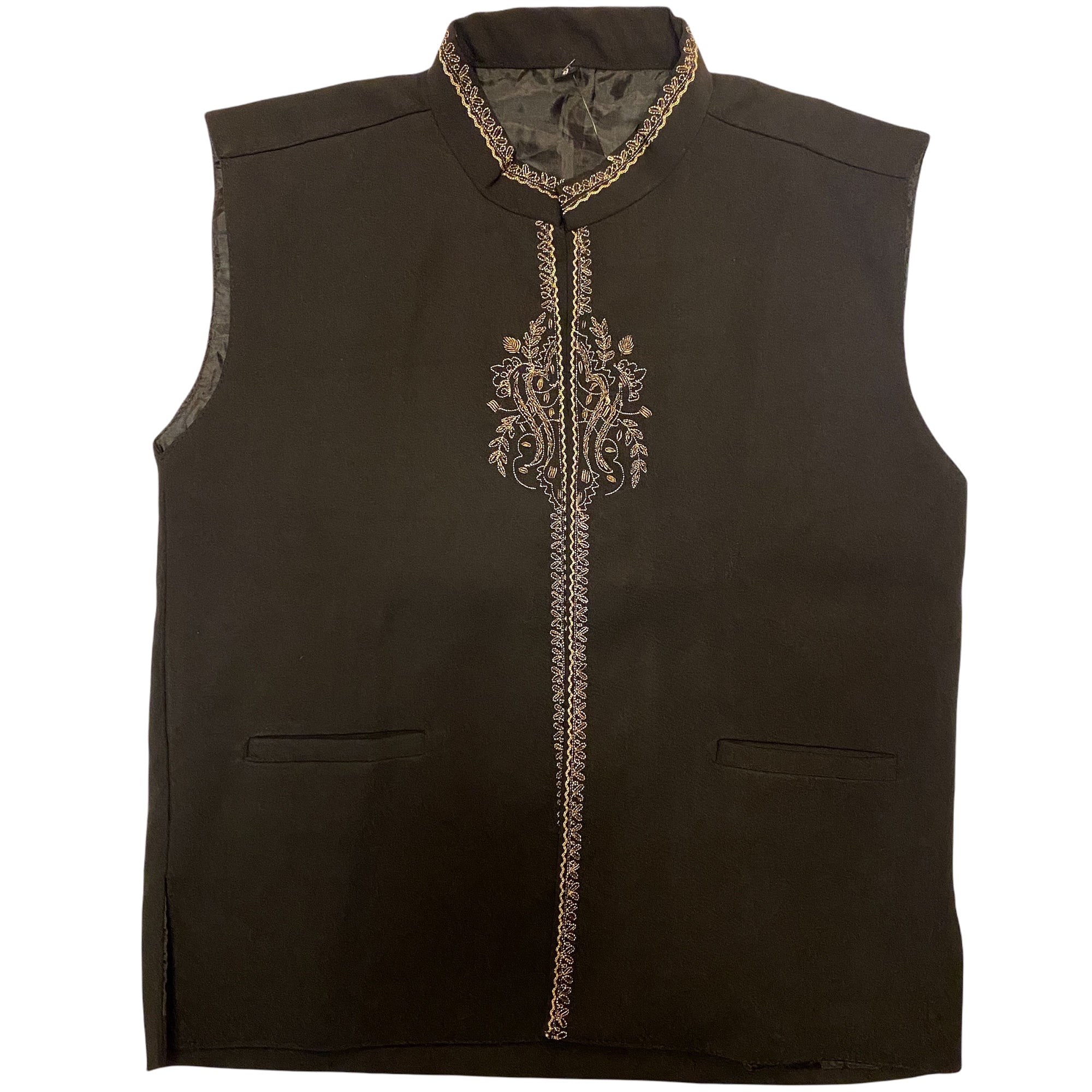 Boys Black Vest-Age 8 - Vintage India NYC