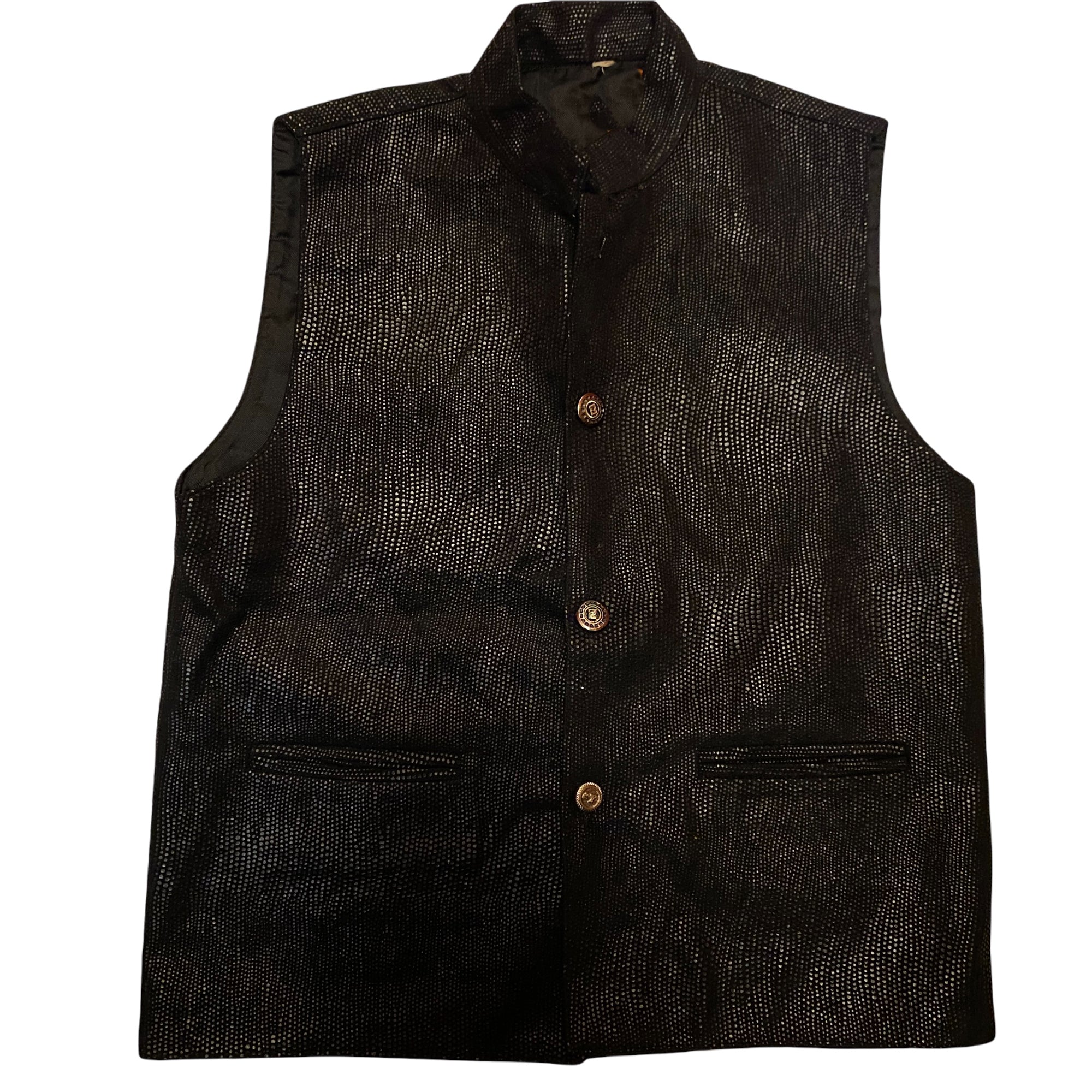 Boys Black Vest-Age 6-7 - Vintage India NYC