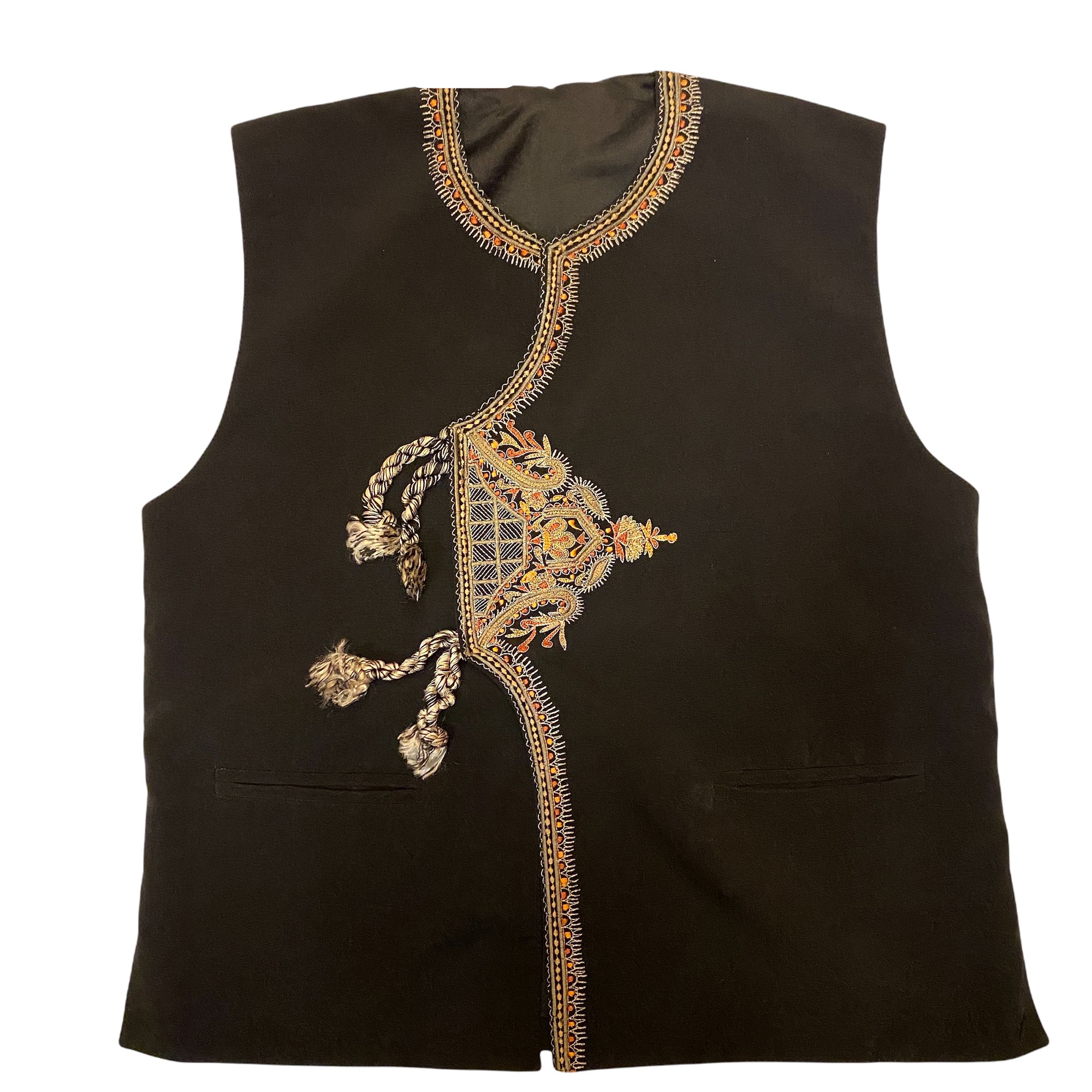 Boys Black Vest-Age 6-7 - Vintage India NYC