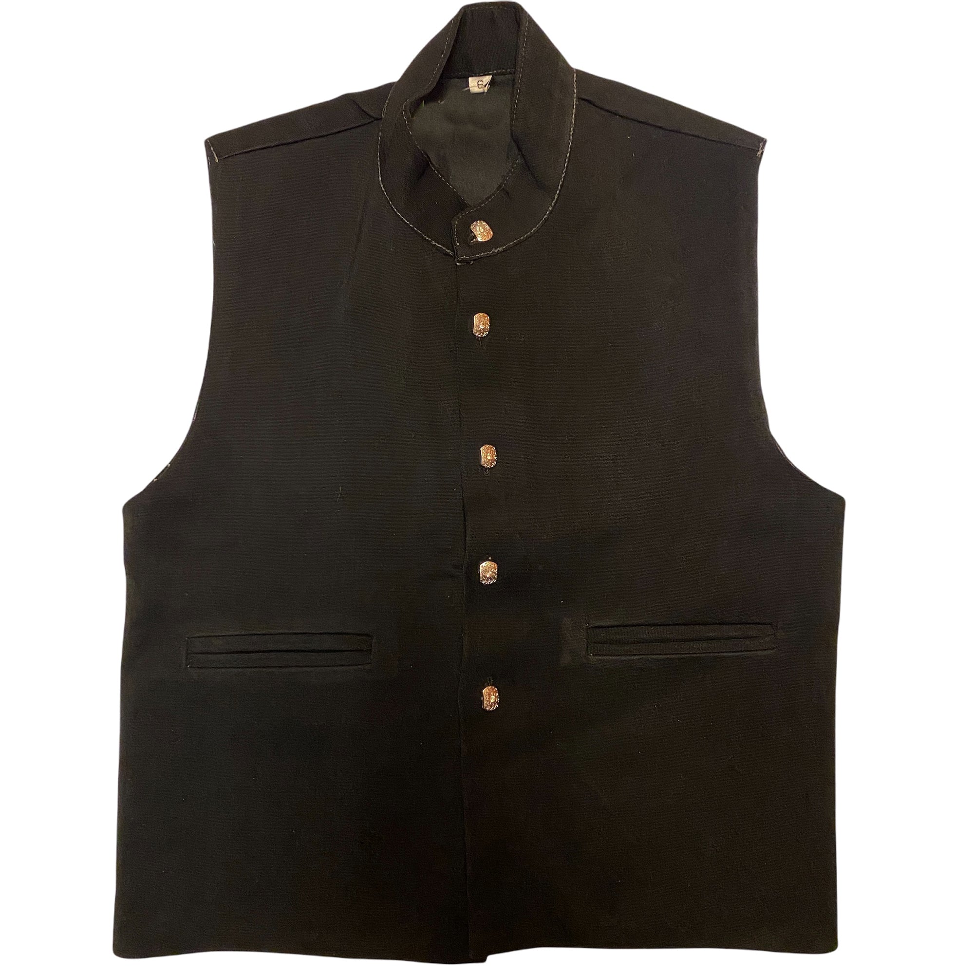 Boys Black Vest-Age 6 - Vintage India NYC