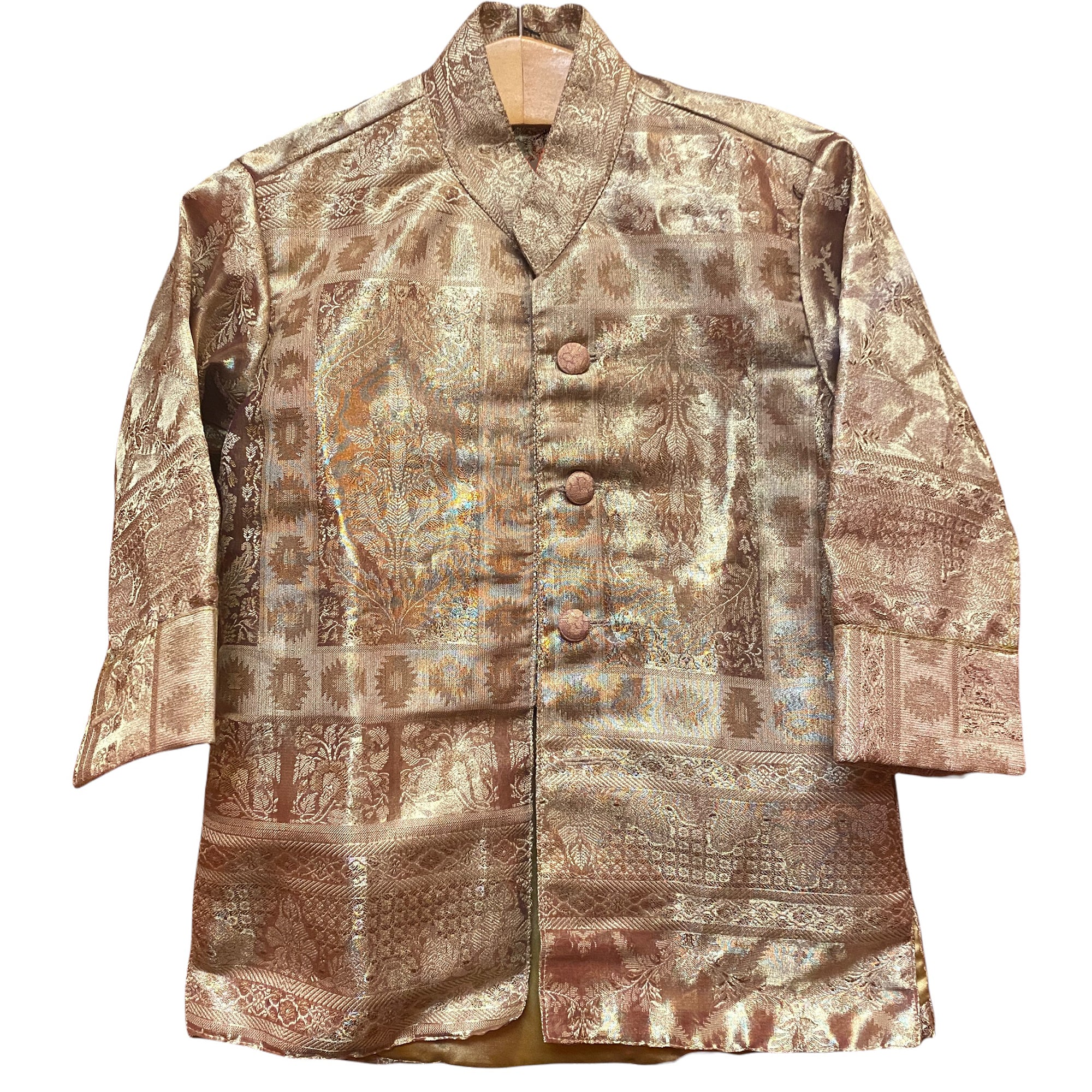 Boys Gold Brocade Sherwani - Vintage India NYC