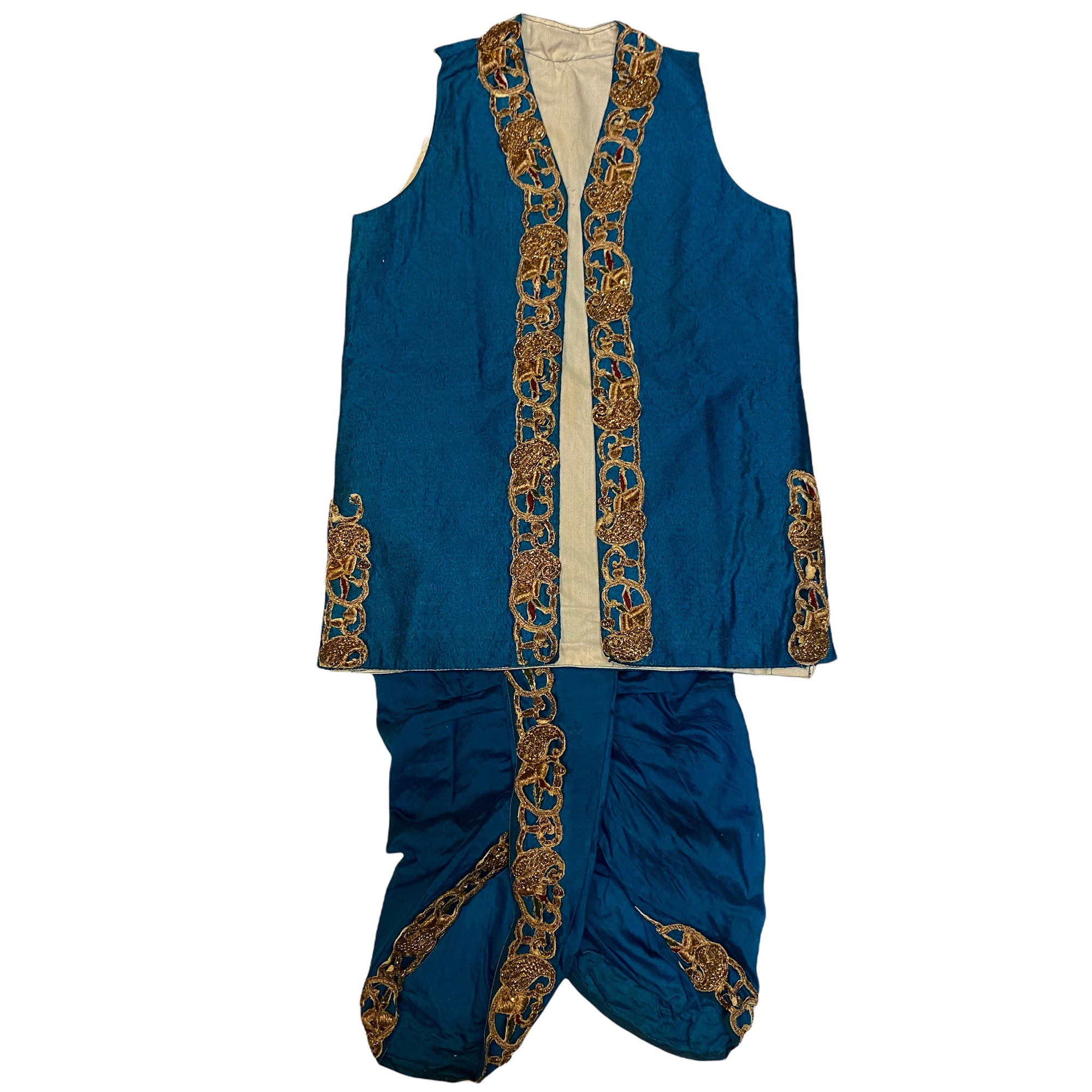 Boys Peacock Blue Krishna Costume - Vintage India NYC