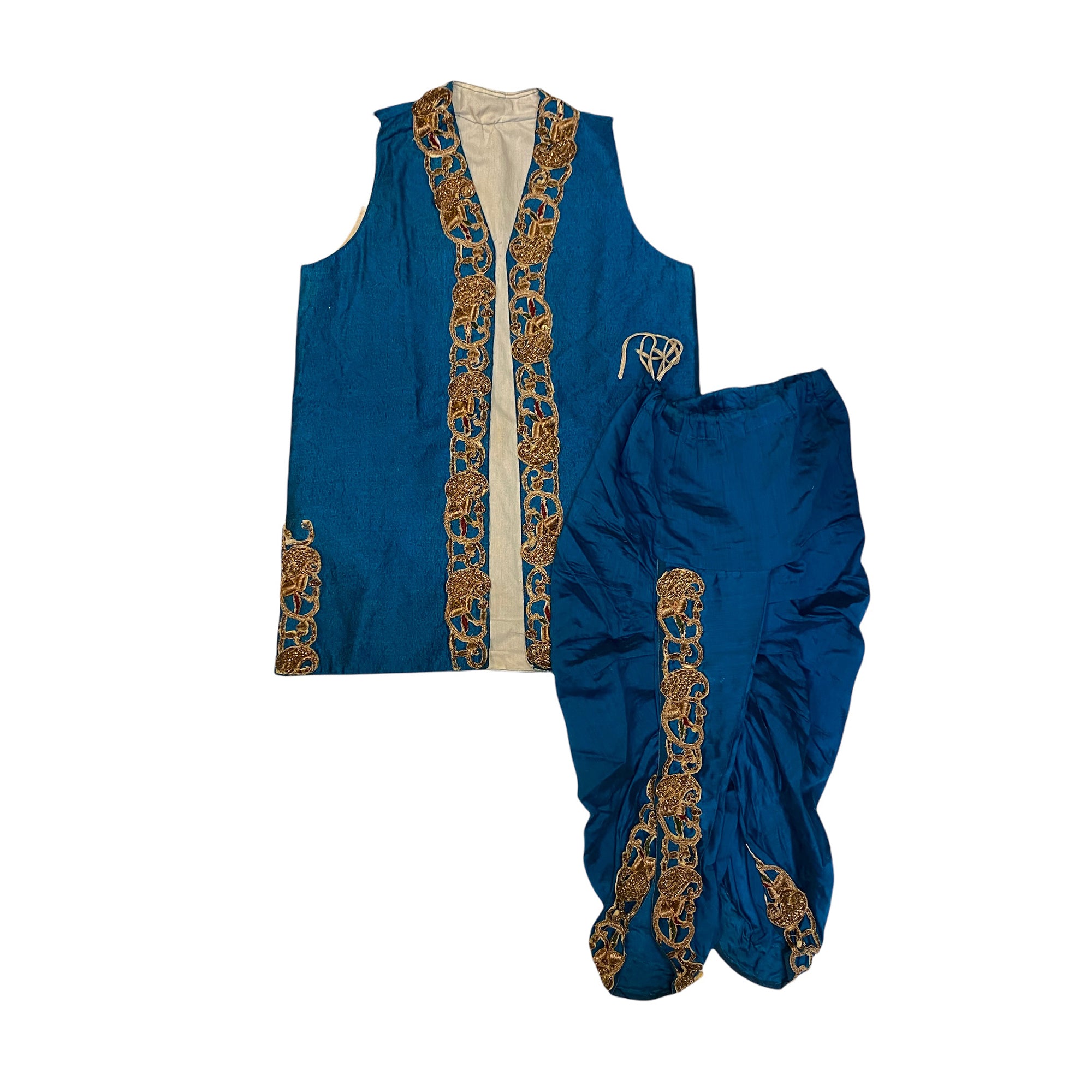 Boys Peacock Blue Krishna Costume - Vintage India NYC