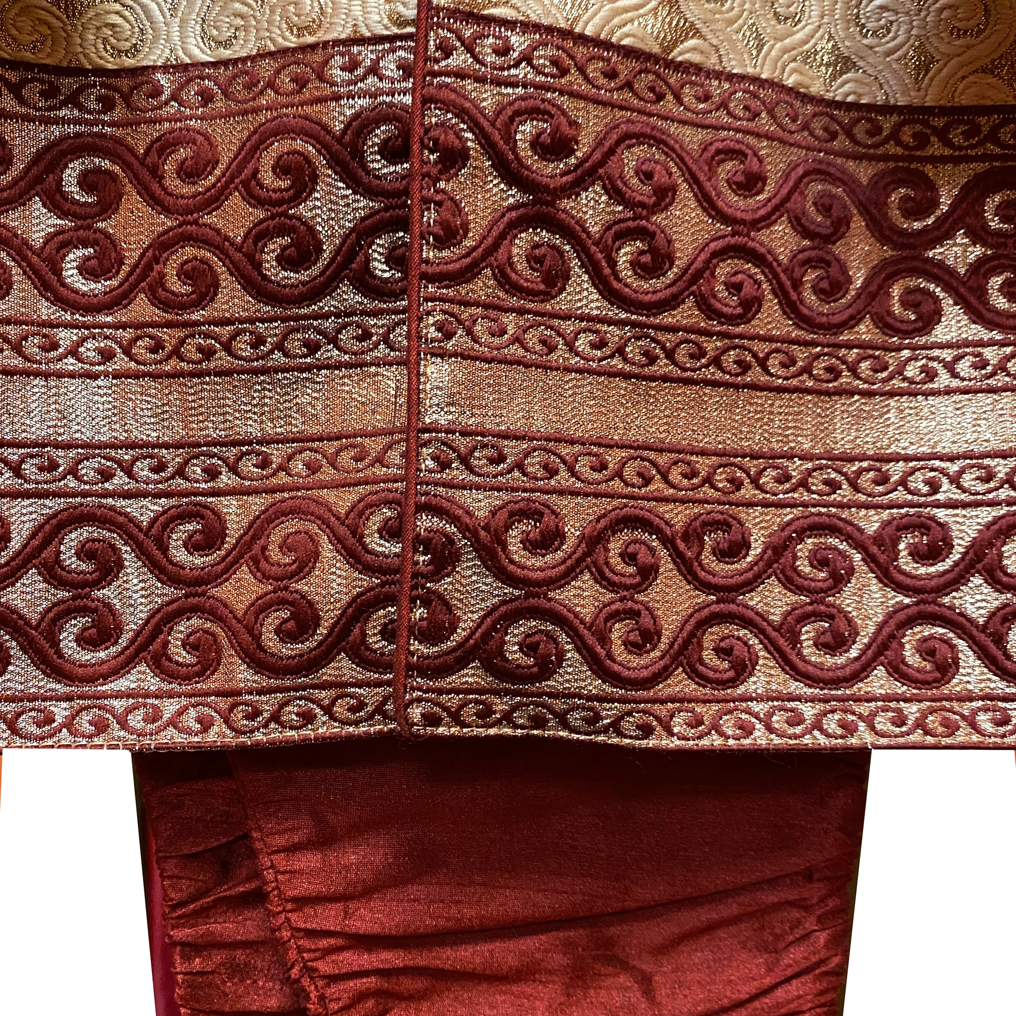 Boys Gold & Maroon Brocade Sherwani - Vintage India NYC