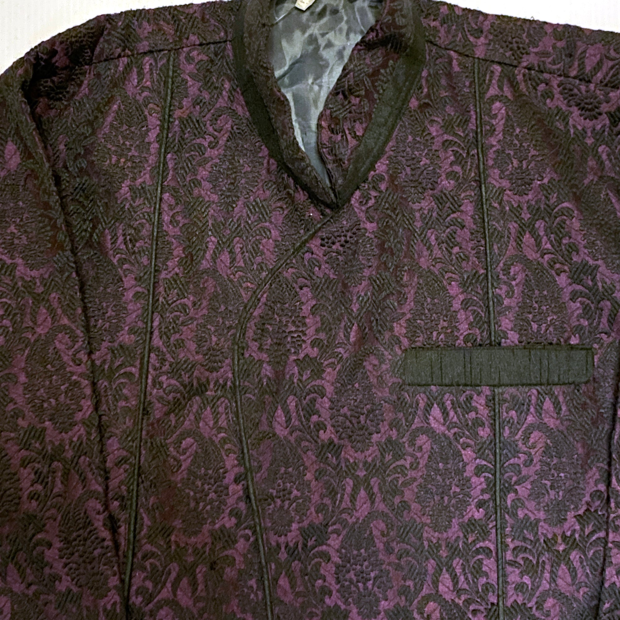 Boys Black & Purple Sherwani-6-7 yr - Vintage India NYC