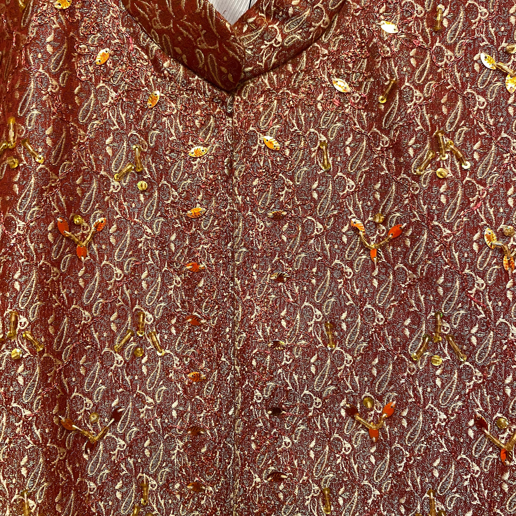 Boys Rust Sherwani-7-8 yr - Vintage India NYC