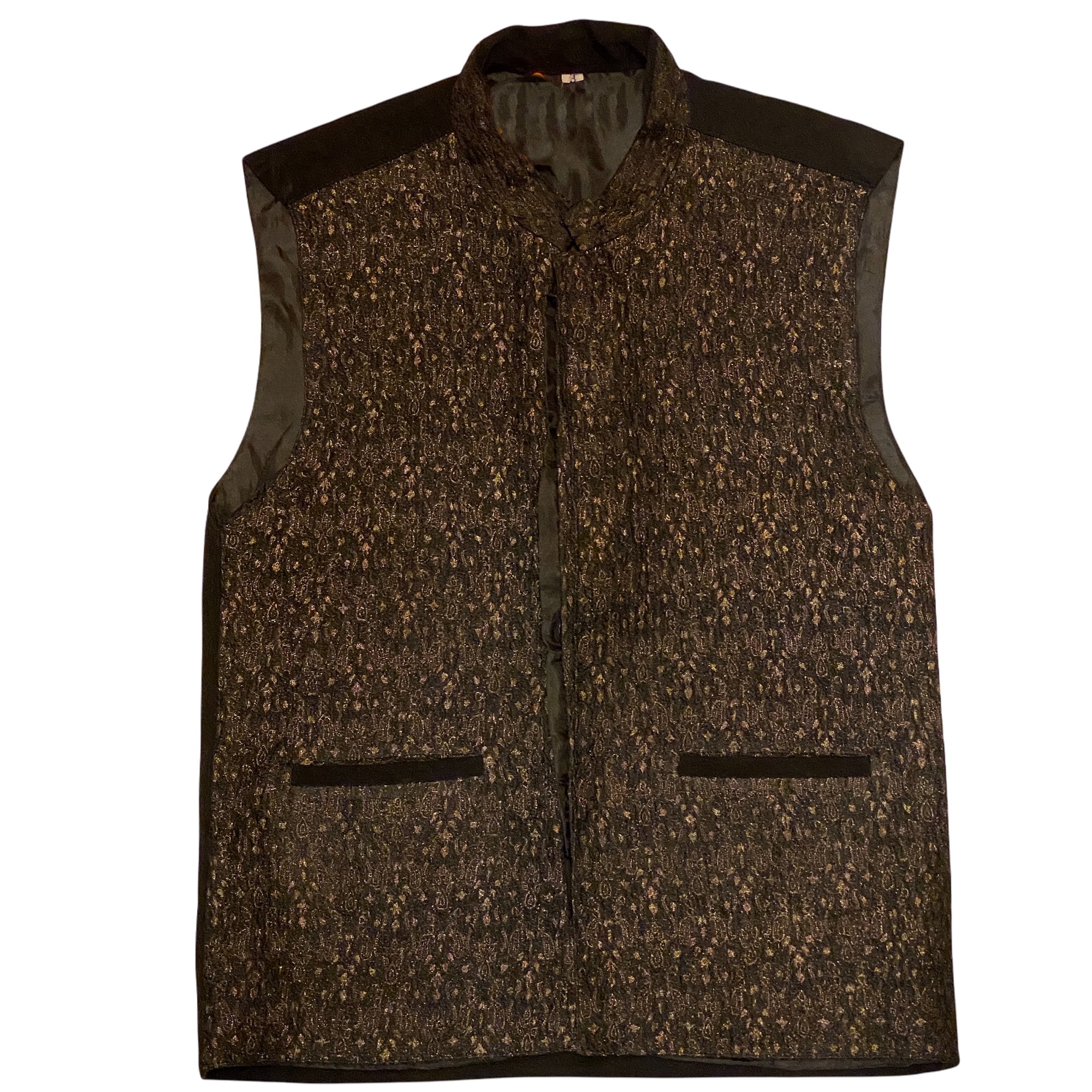 Boys Black & Bronze Vest-Age 6-7 - Vintage India NYC
