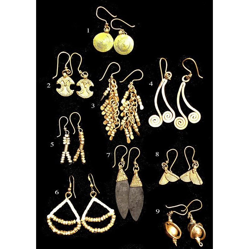 Brass earrings 35 - Vintage India NYC