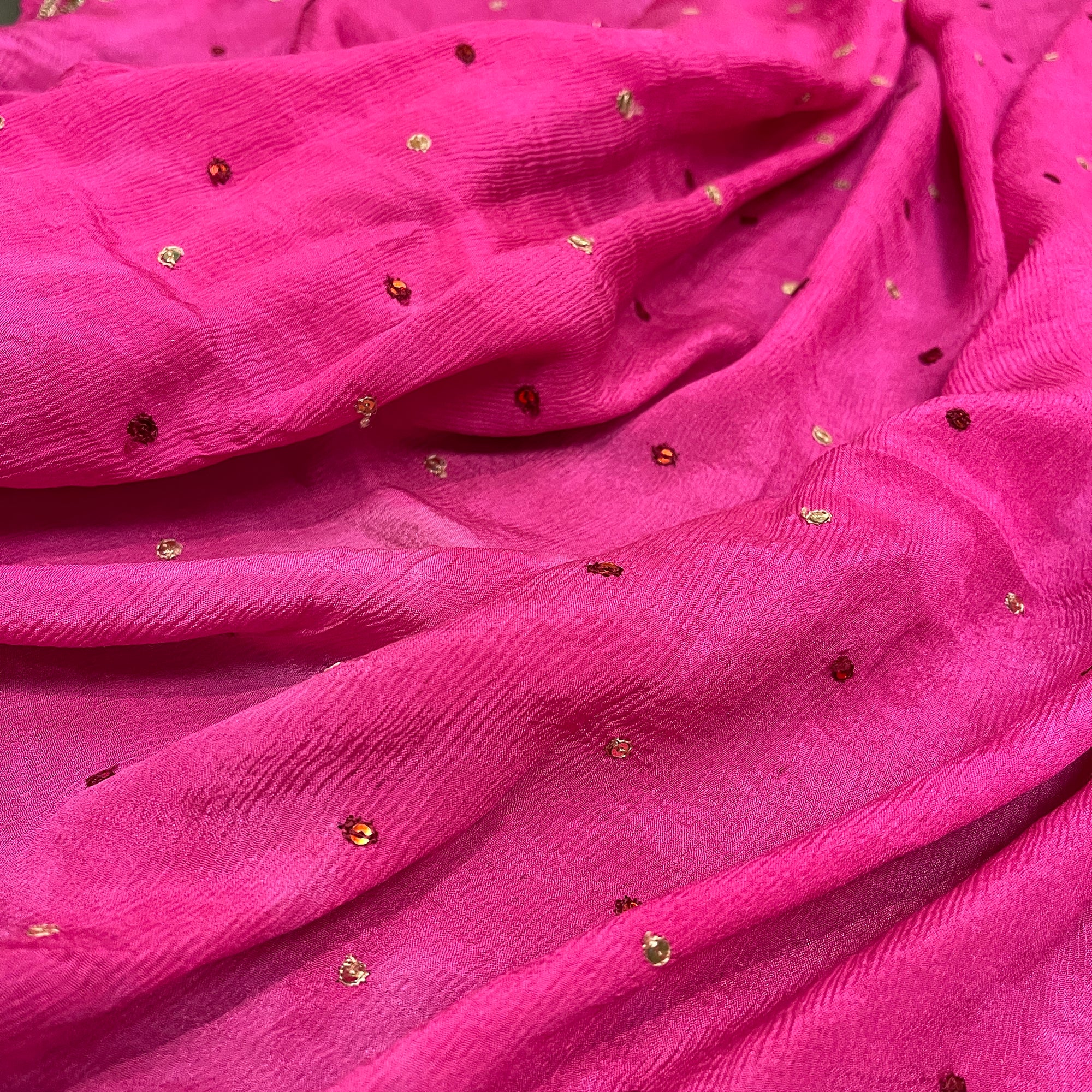 Vintage Bright Pink Dupatta Scarf 8709 - Vintage India NYC