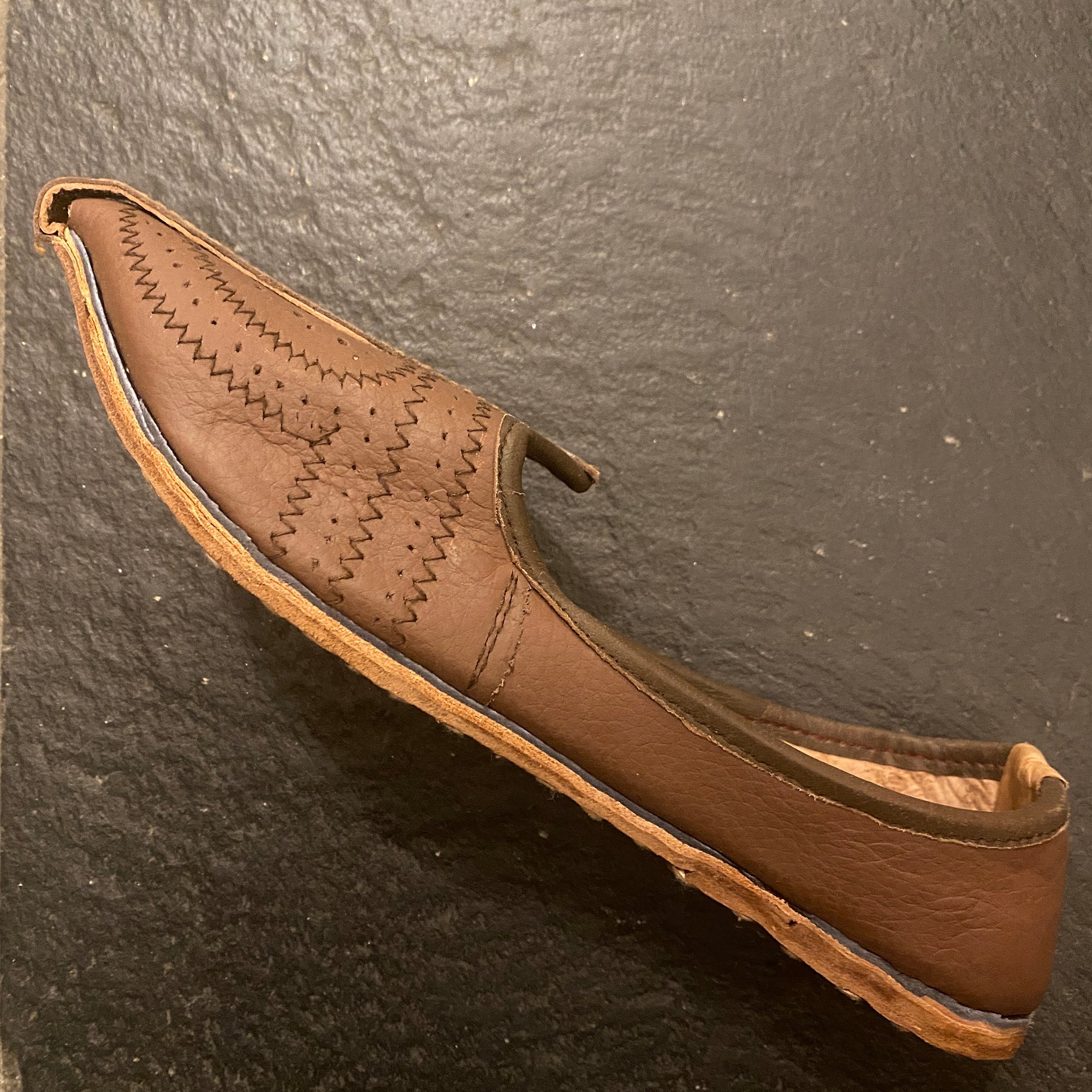 Mens Brown Leather Jutti - Vintage India NYC