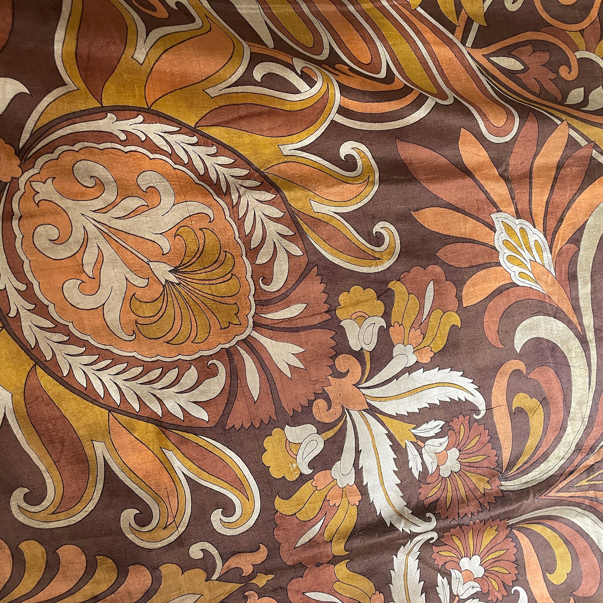 Brown Paisley Silk Saree - Vintage India NYC
