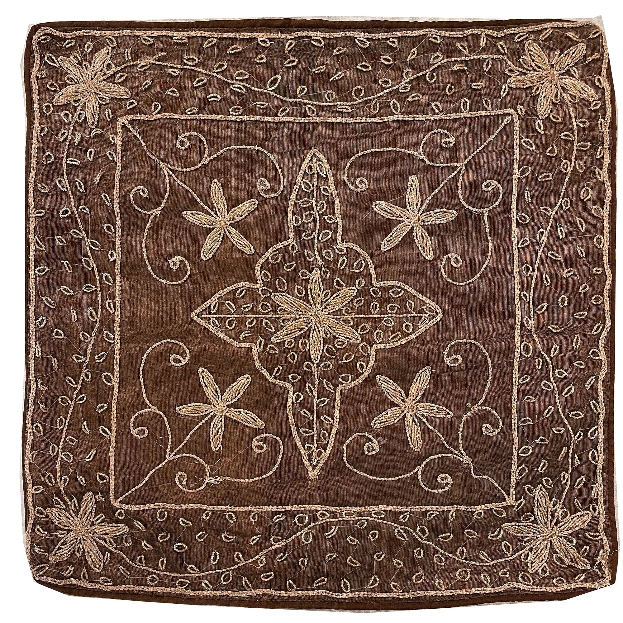Hand Zardozi Silk Pillow Covers-7 Colors - Vintage India NYC