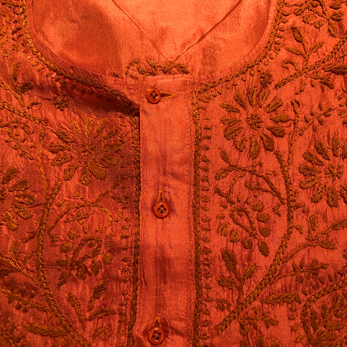 VJM Silk Heavywork Chikan Kurtas - Vintage India NYC