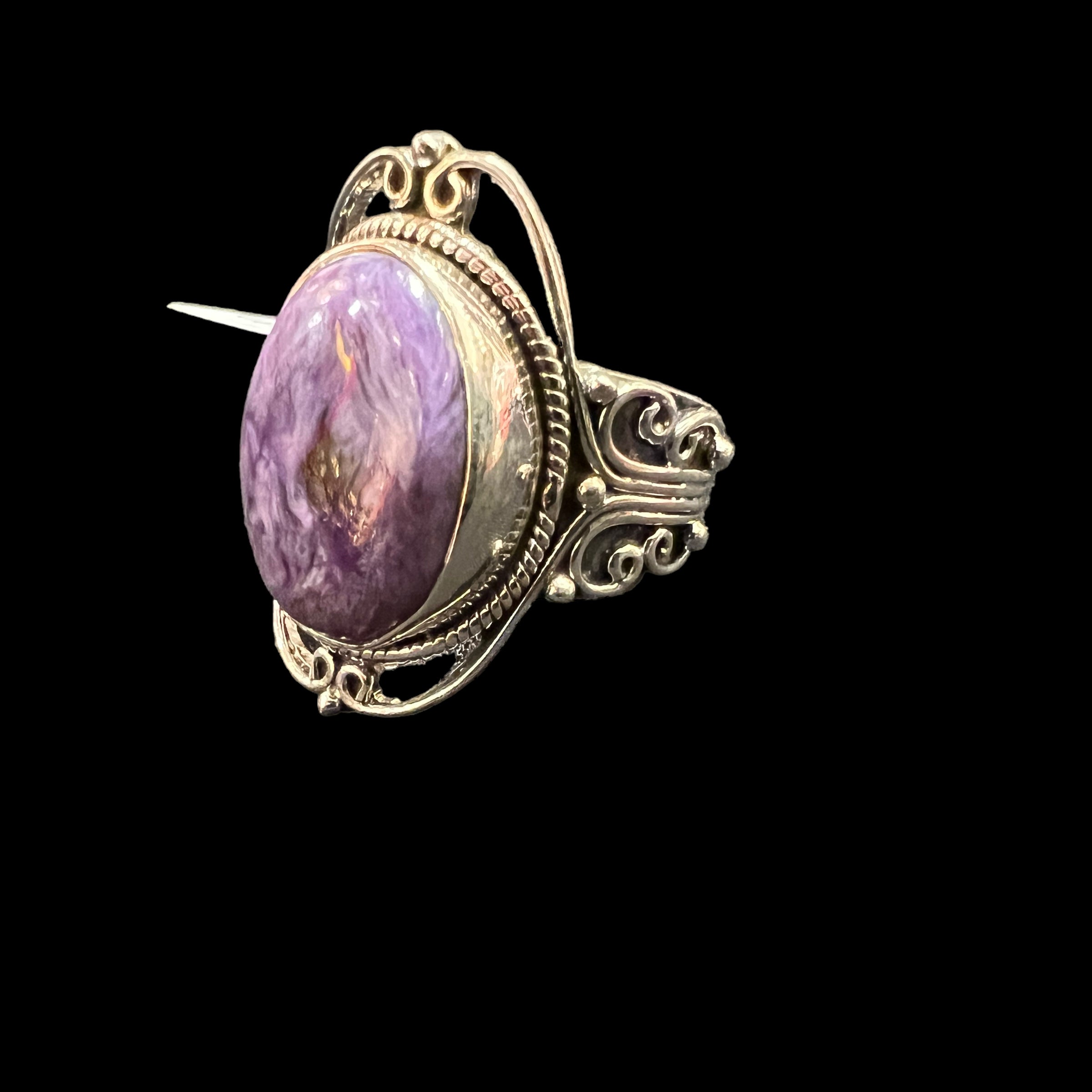 CT Medium Silver Stone Rings - Vintage India NYC