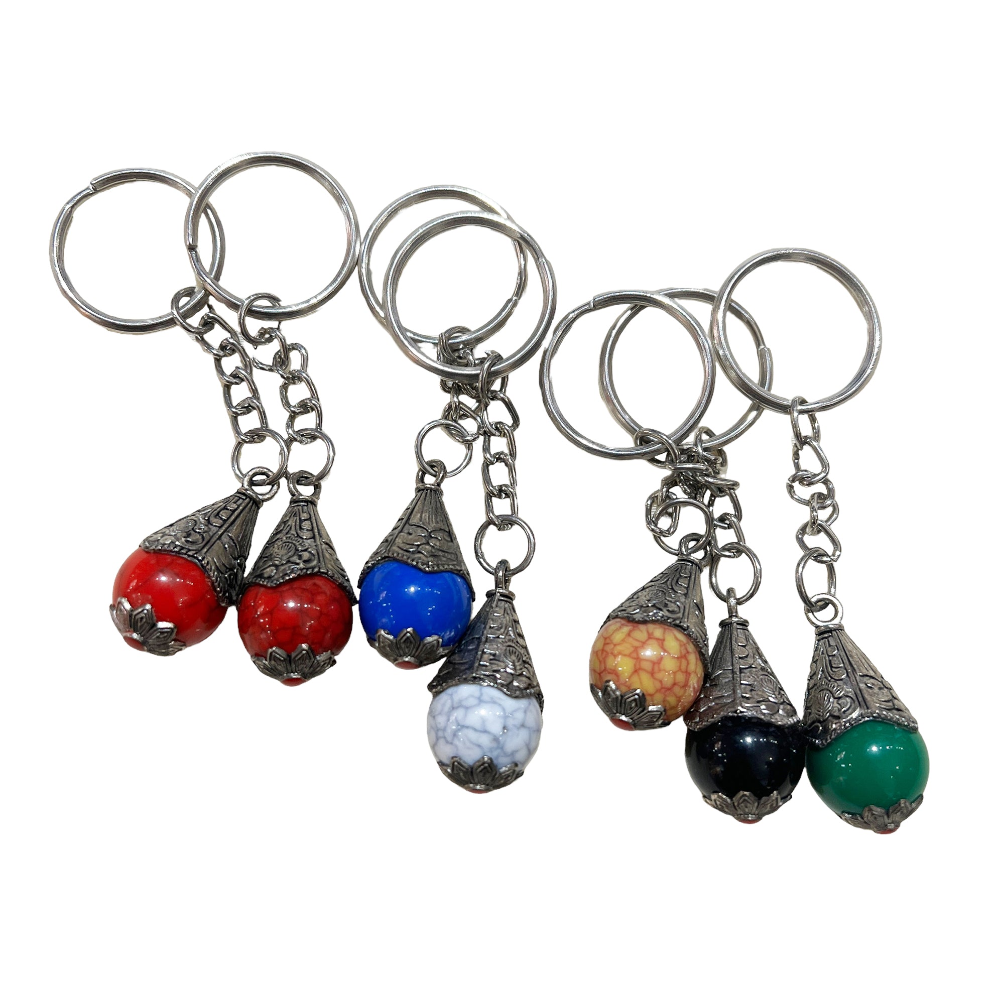 Colored Bead Key Chain - Vintage India NYC