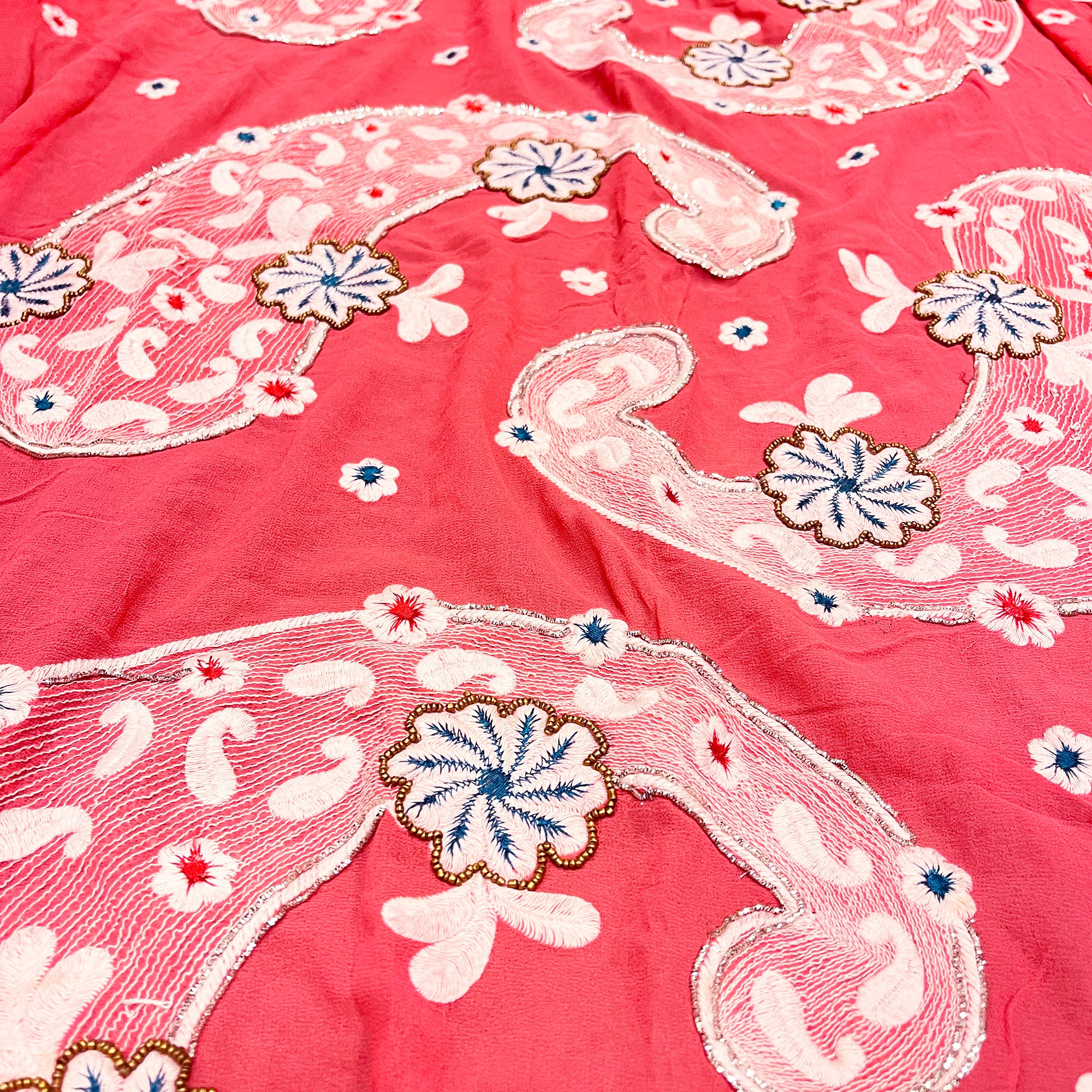 Vintage Pink Dupatta Scarf 8680 - Vintage India NYC