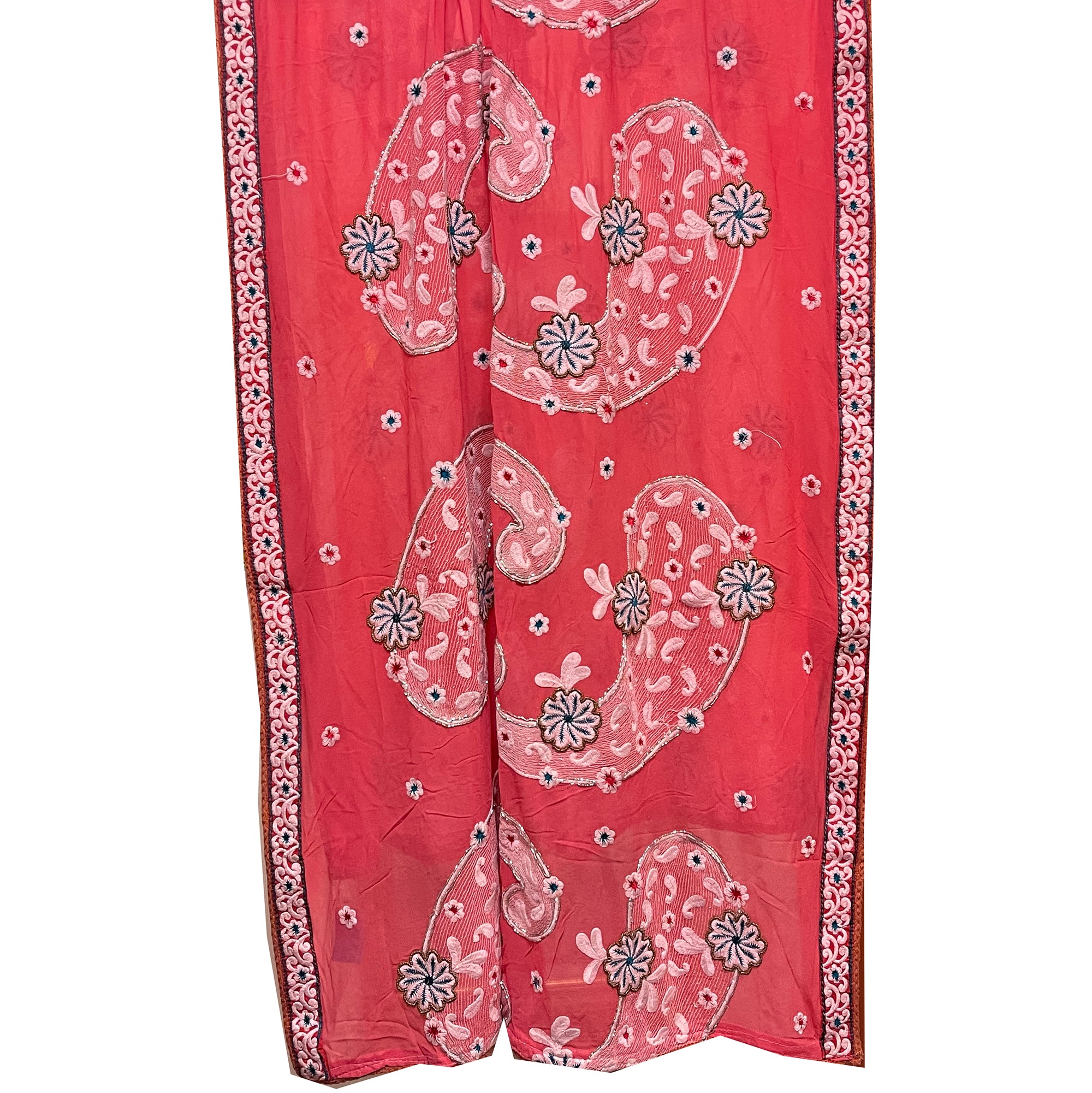 Vintage Pink Dupatta Scarf 8680 - Vintage India NYC