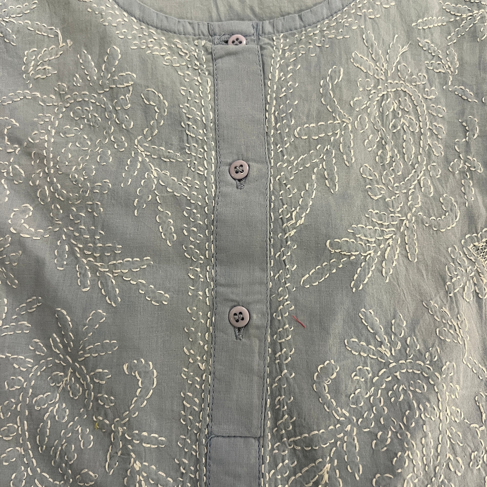 Cotton Chikan Short Kurtas 500-6 Colors - Vintage India NYC