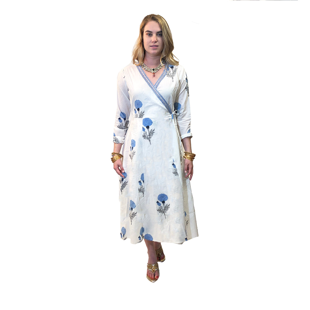 VR Cotton Wrap Dresses-3 Prints - Vintage India NYC