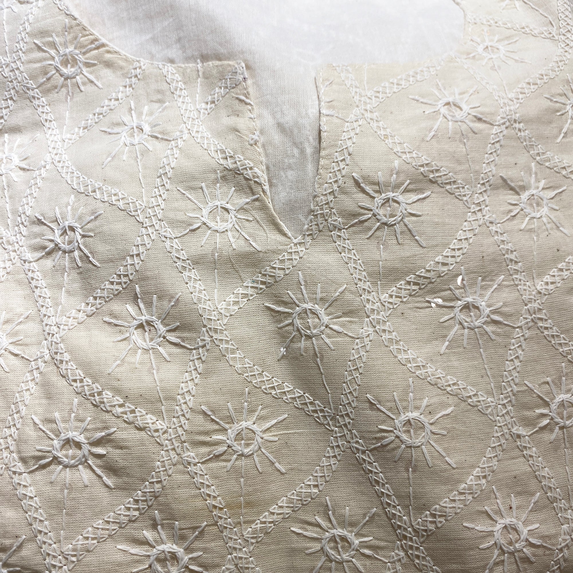 Cream Lucknowi Anarkali Set - Vintage India NYC