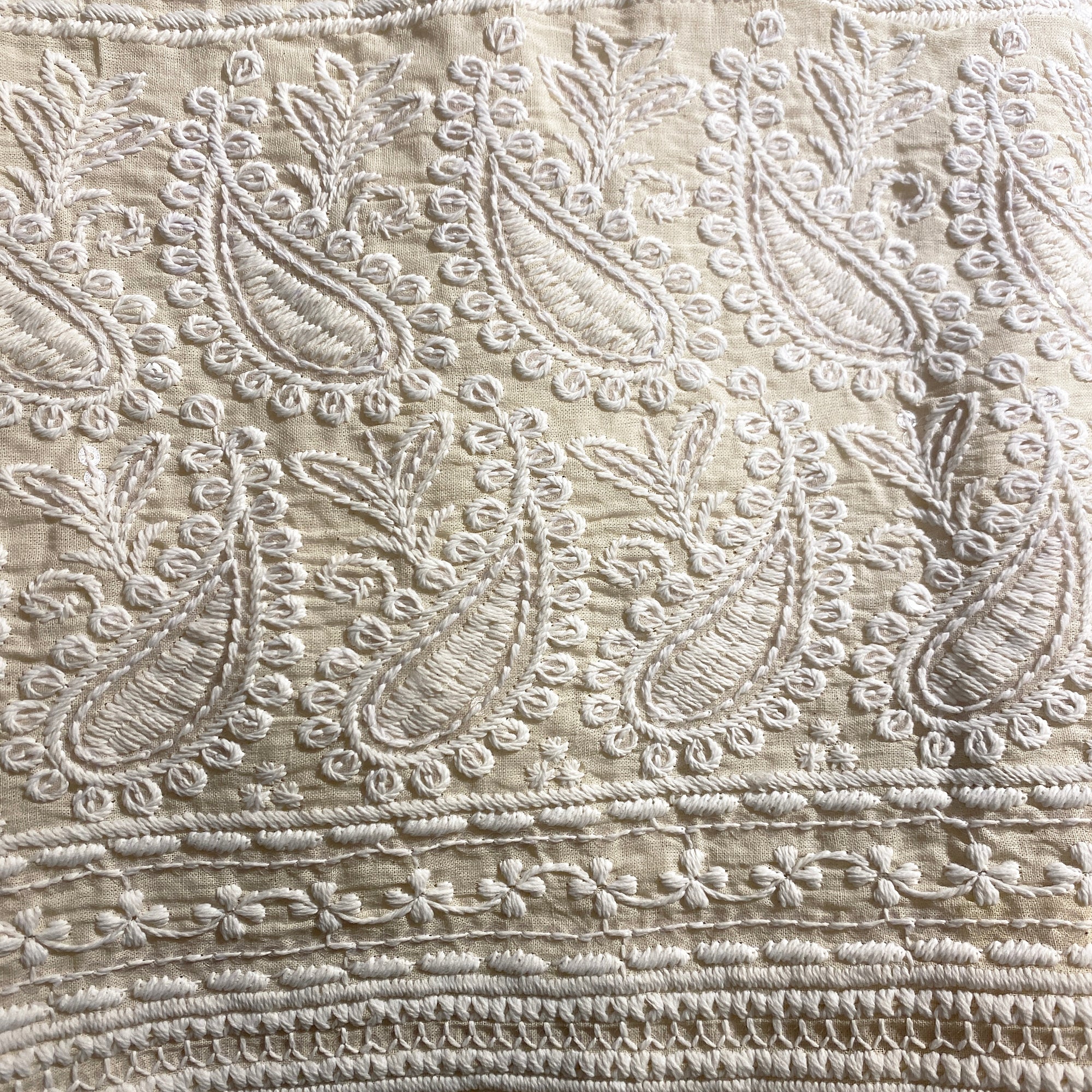 Cream Lucknowi Anarkali Set - Vintage India NYC