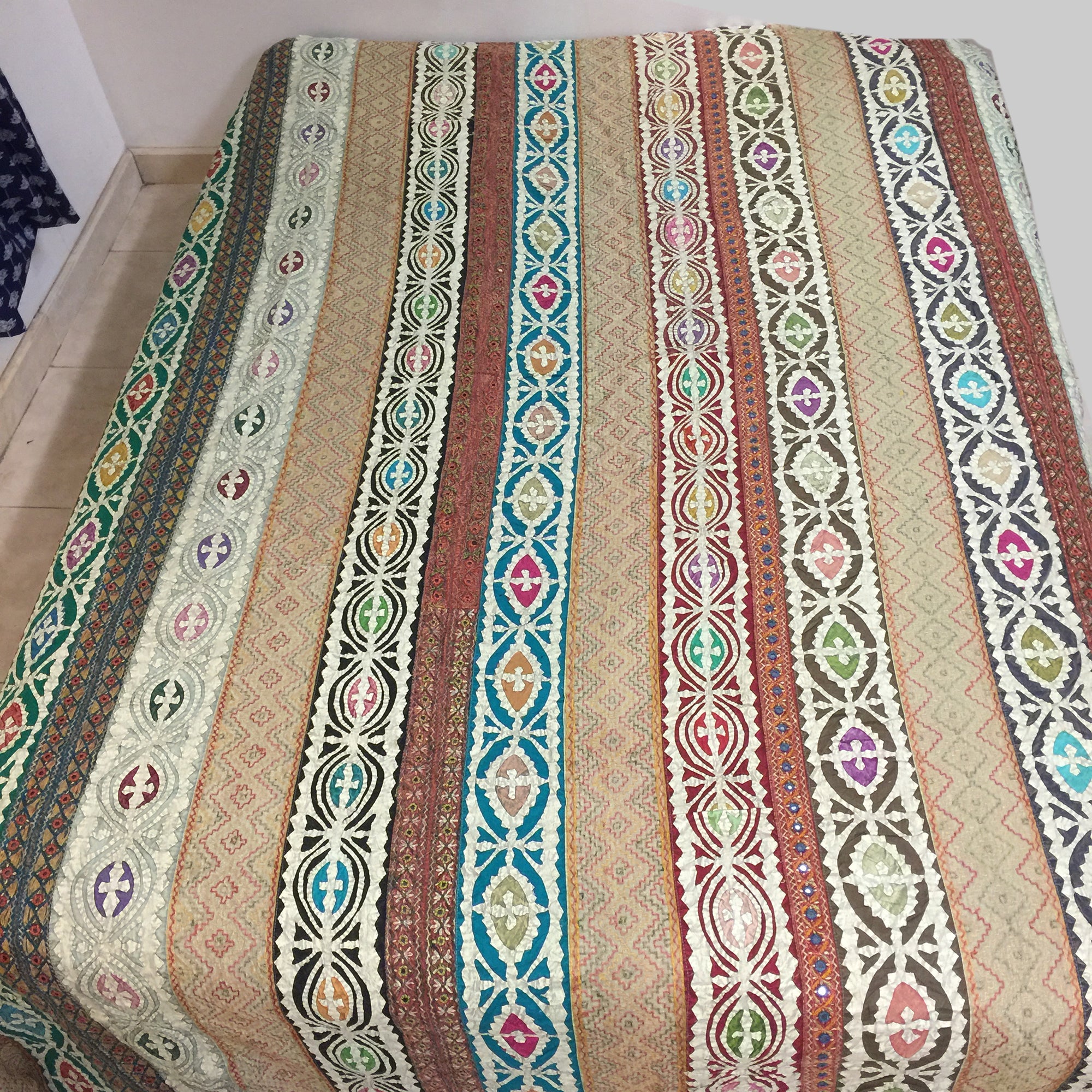Hand made Cutout Bedcover 10 - Vintage India NYC