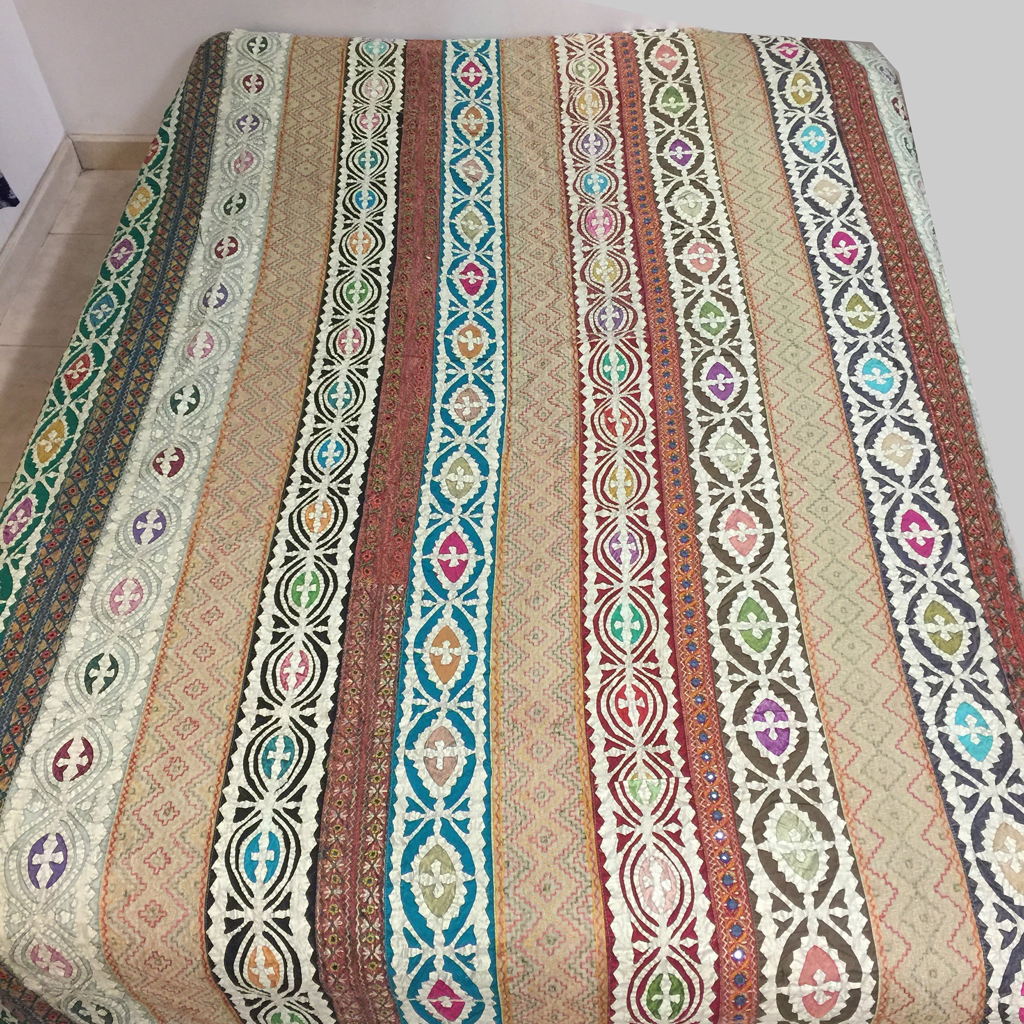 Hand made Cutout Bedcover 10 - Vintage India NYC