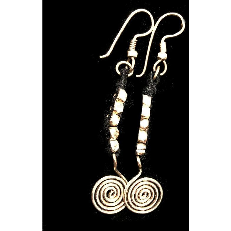 Brass earrings  colored 35 - Vintage India NYC