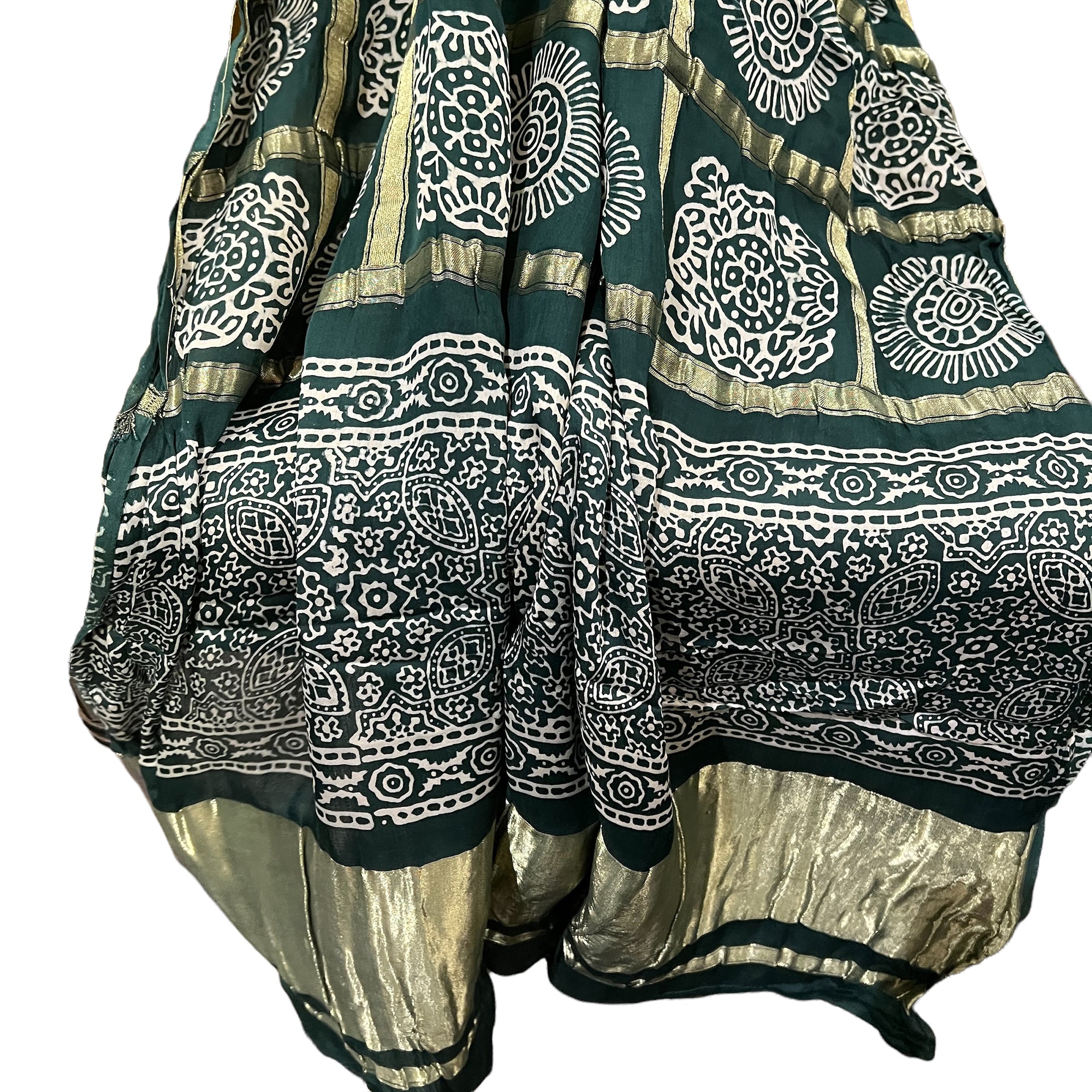 Ajrakh Mashru Silk Dupatta-6 Styles - Vintage India NYC