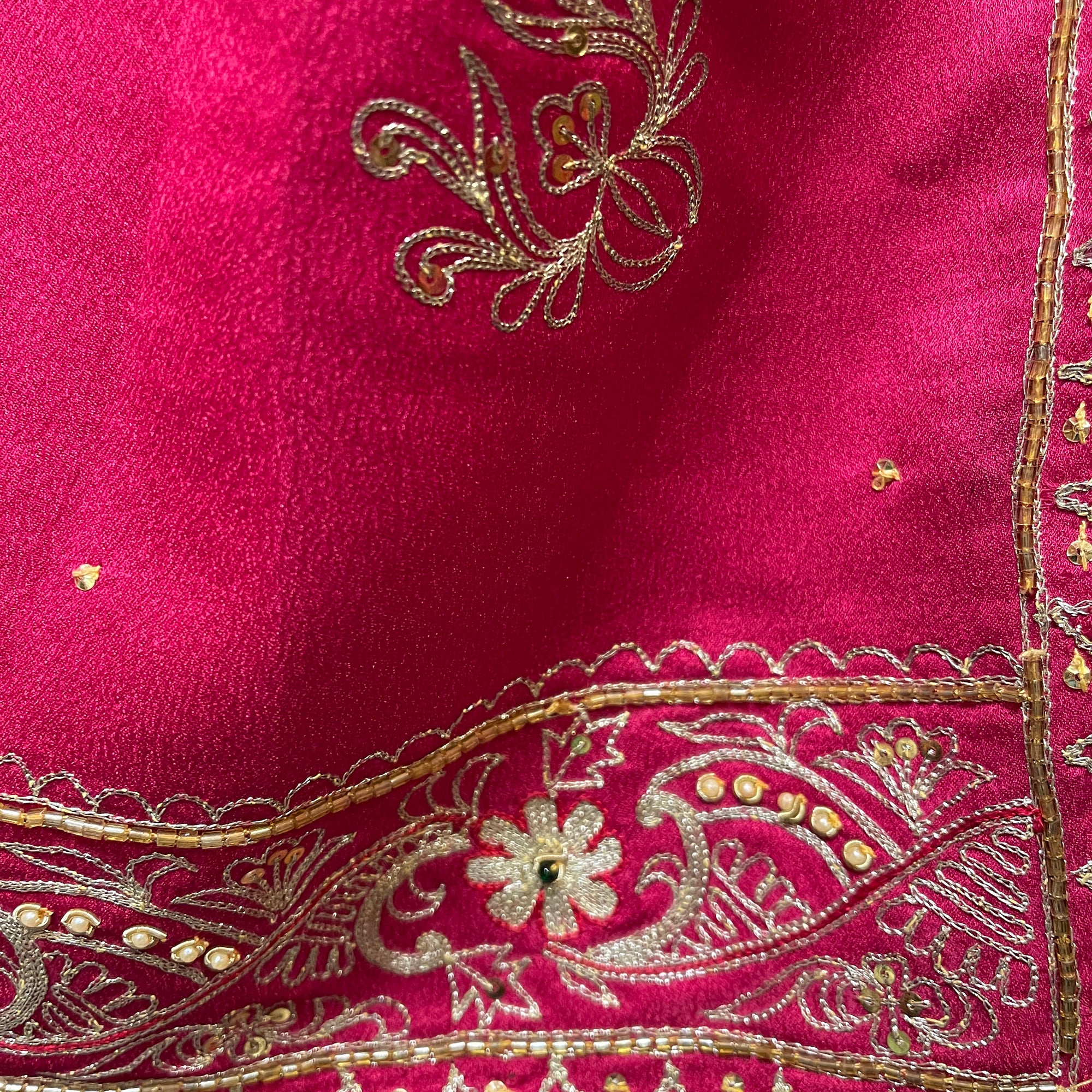 Vintage Pink Silk Dupatta Scarf 8669 - Vintage India NYC