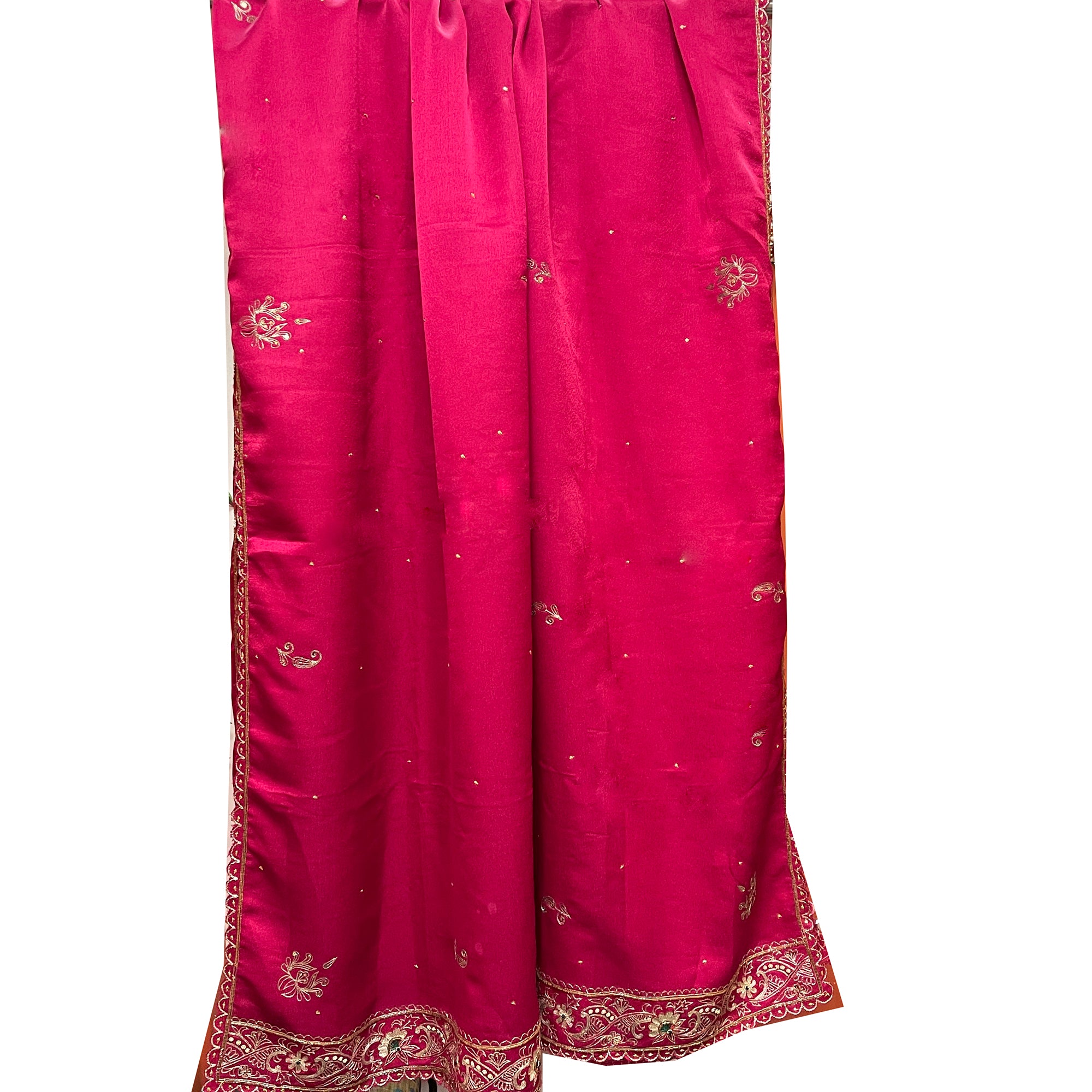 Vintage Pink Silk Dupatta Scarf 8669 - Vintage India NYC