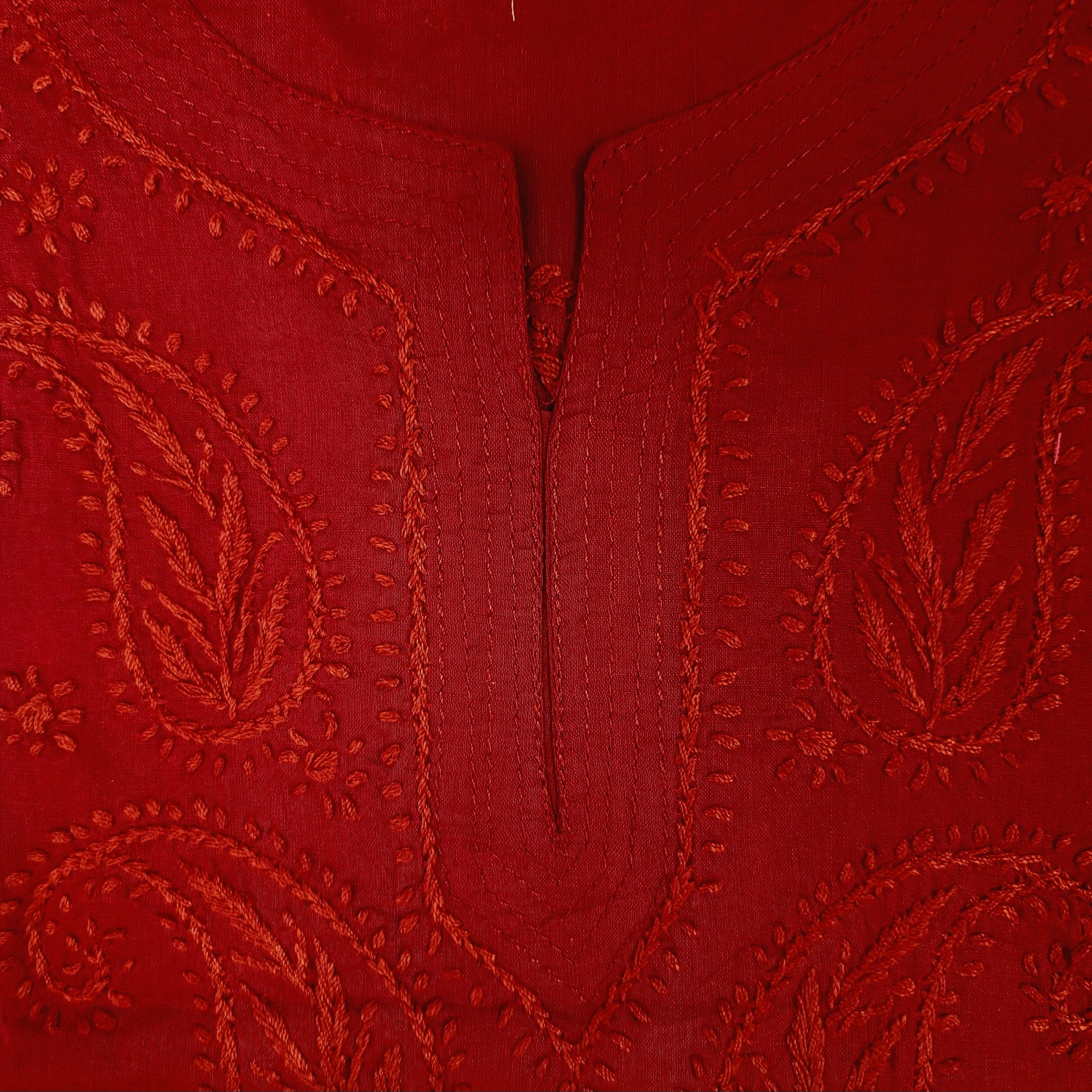 AR Short Embroidered Cotton Tunic Kurti-XS - Vintage India NYC