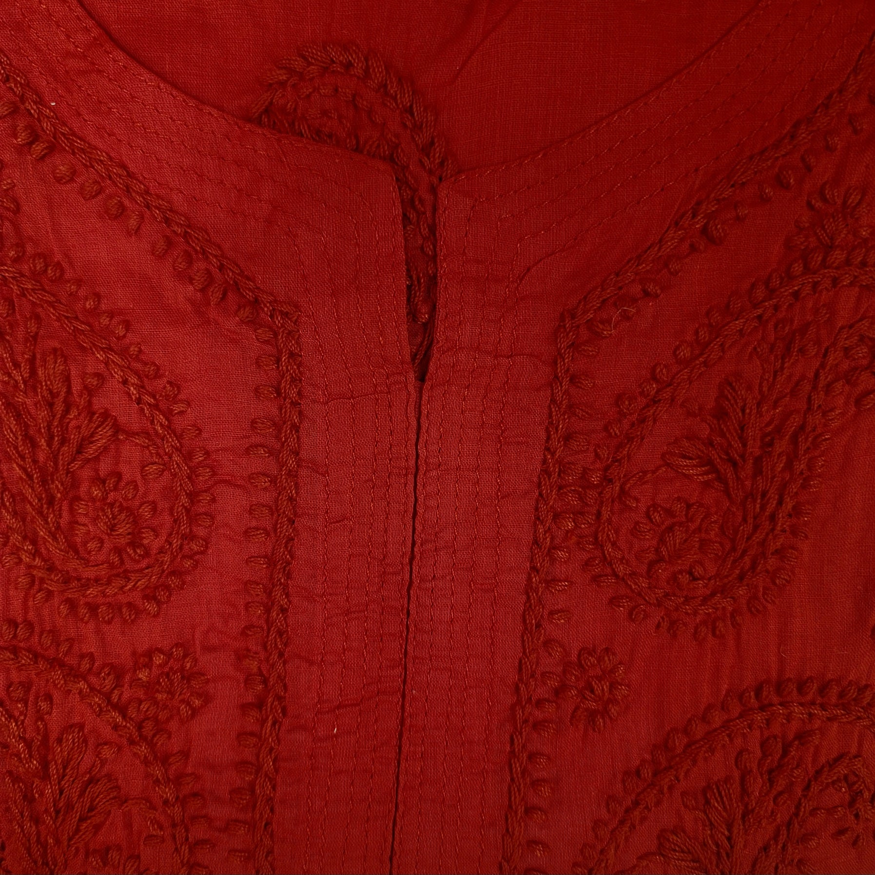 AR Short Embroidered Cotton Tunic Kurti-S - Vintage India NYC