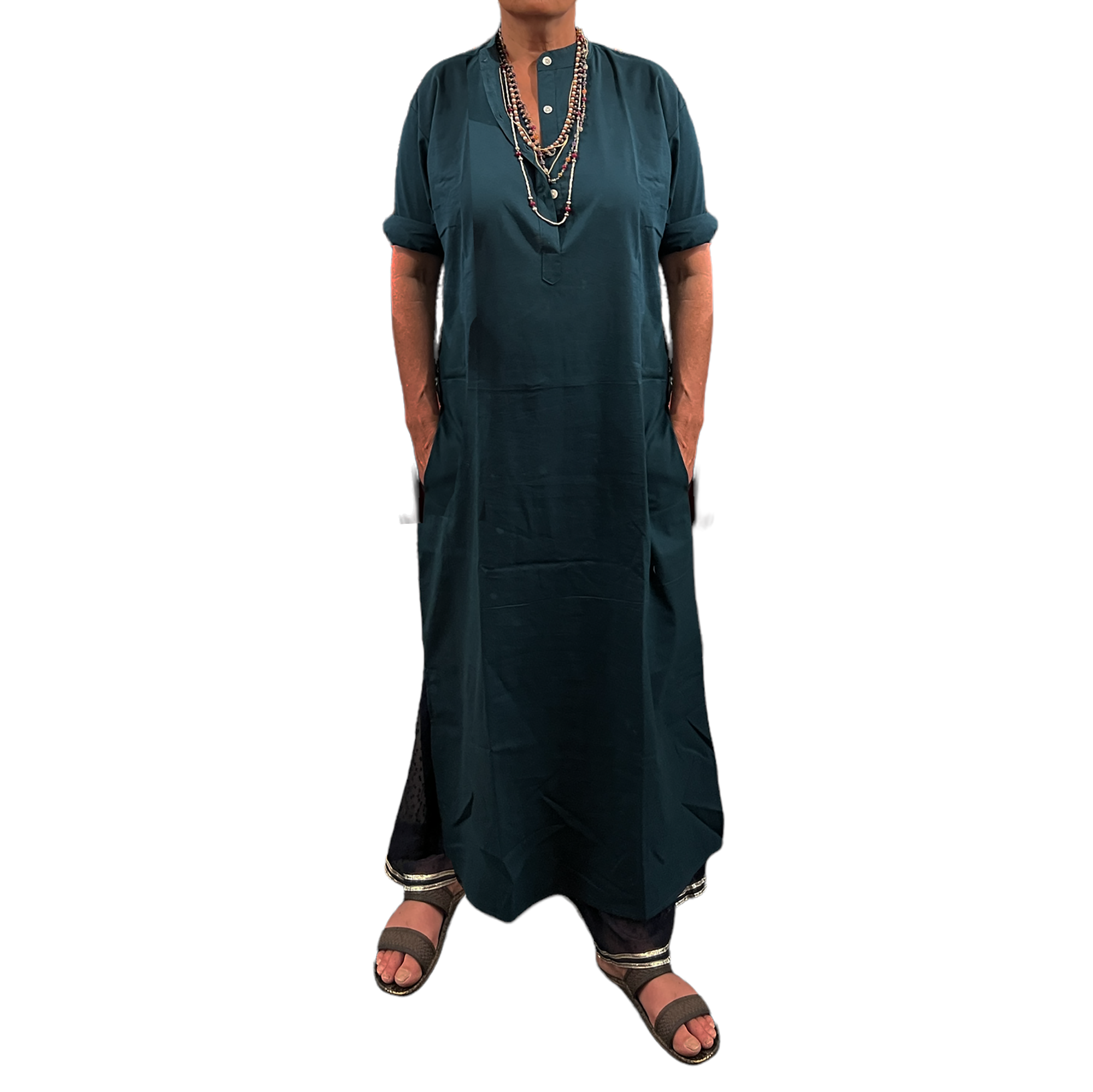 AR Cotton Kaftan Long Kurta 4 colors - Vintage India NYC