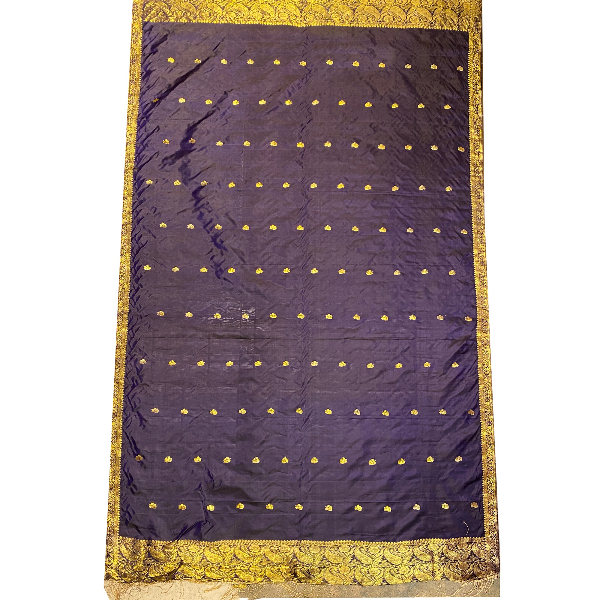 Handwoven Pure Silk and Gold Zari Dupatta Stoles-Many Colors - Vintage India NYC