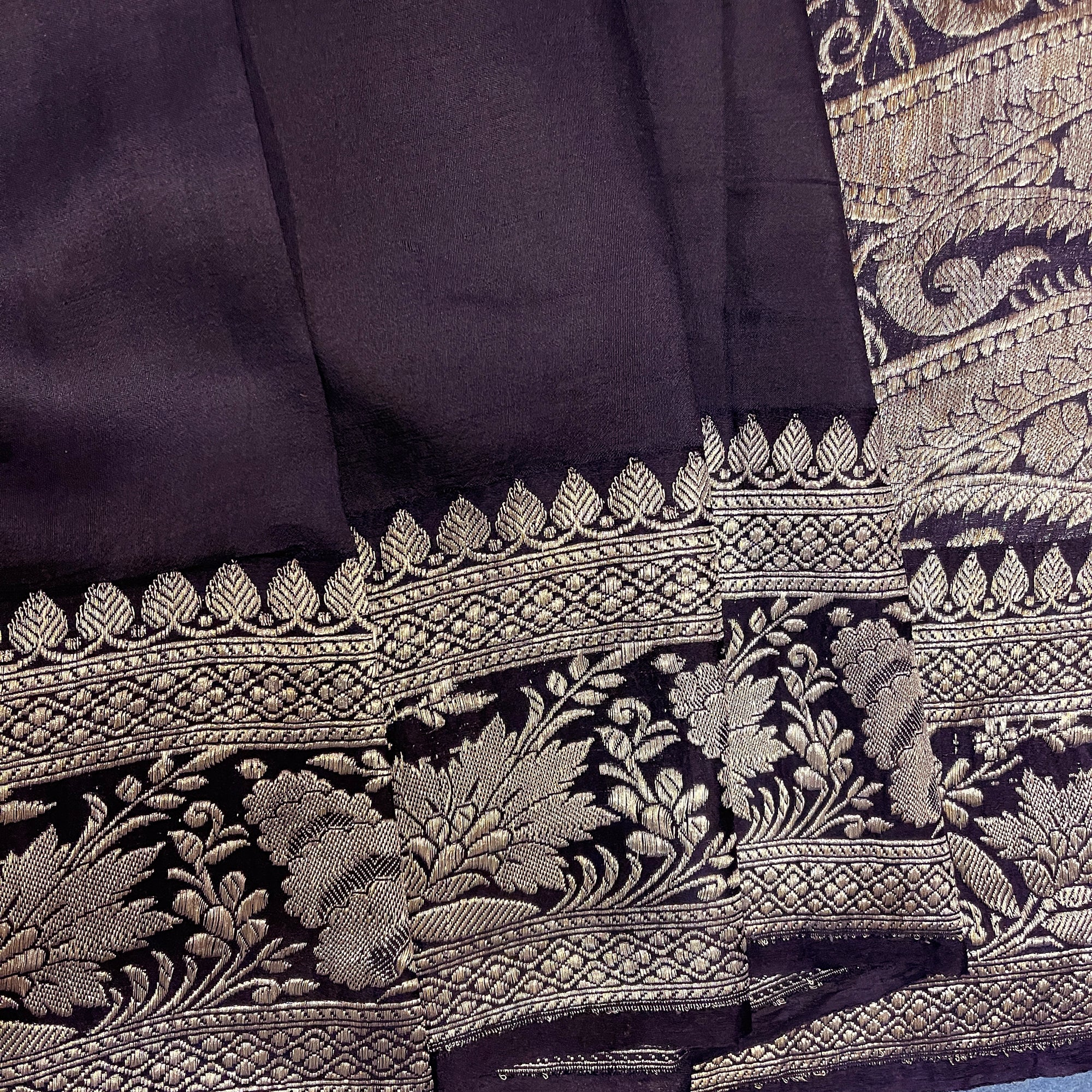 Vintage Deep Purple Banarasi Saree 300 - Vintage India NYC