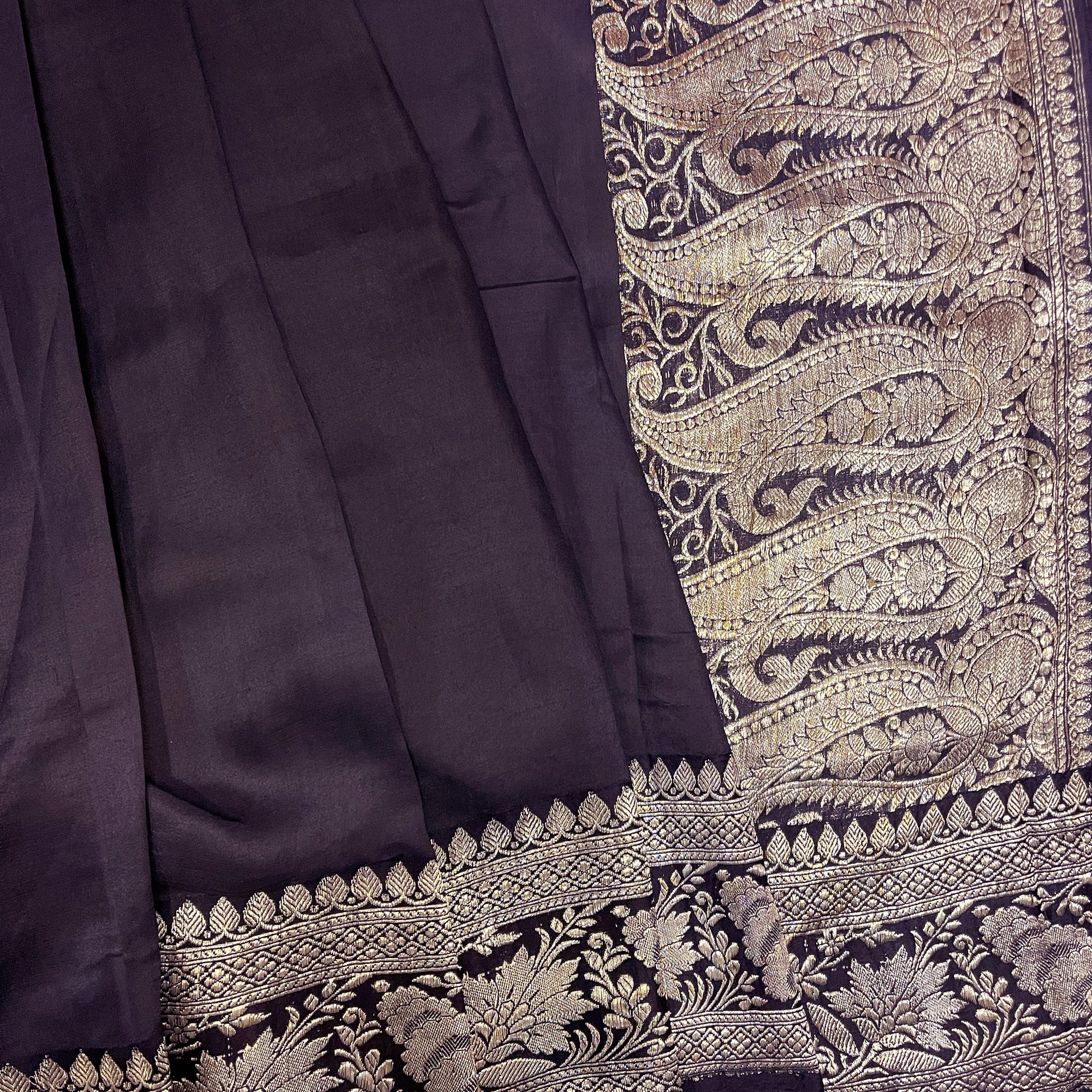 Vintage Deep Purple Banarasi Saree 300 - Vintage India NYC