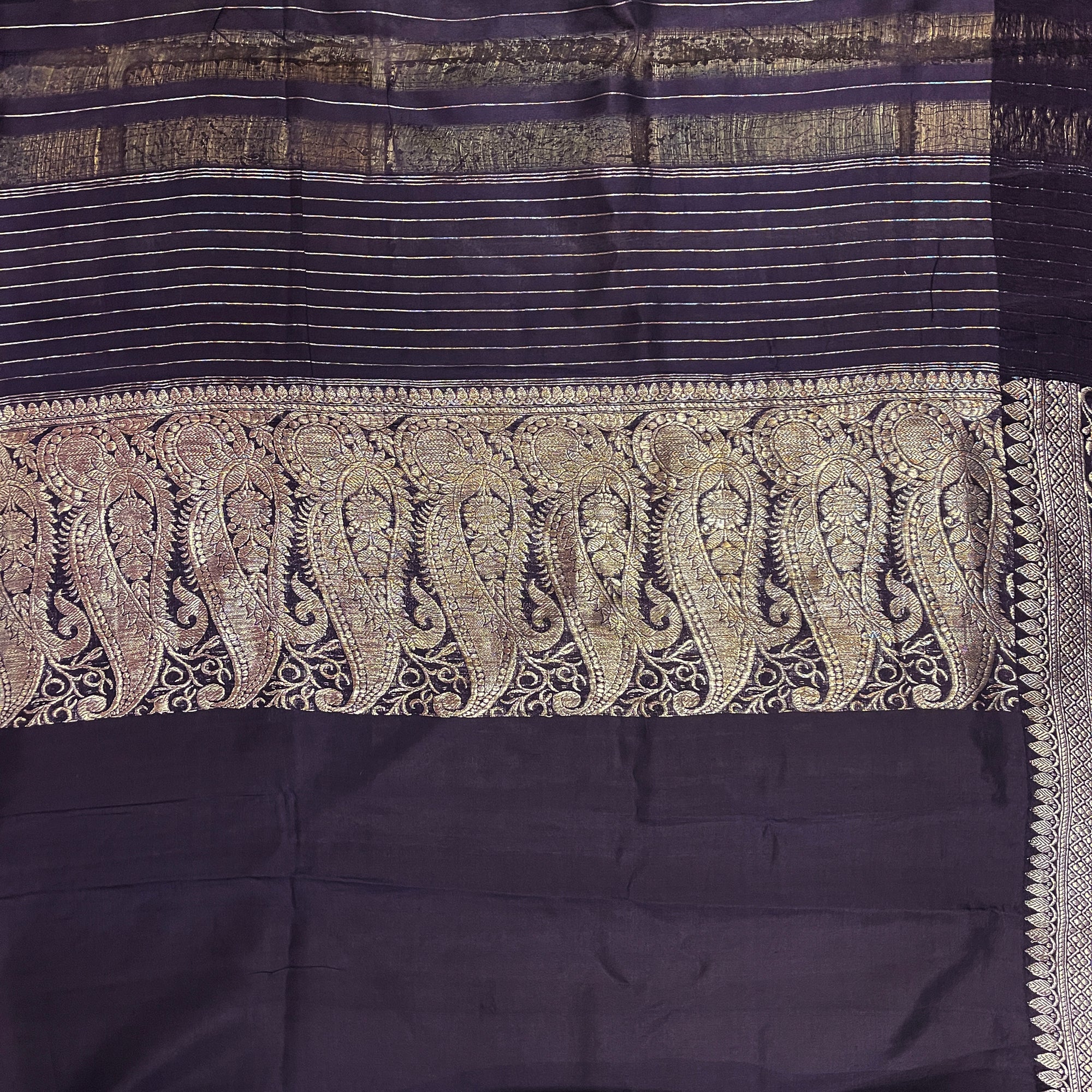 Vintage Deep Purple Banarasi Saree 300 - Vintage India NYC