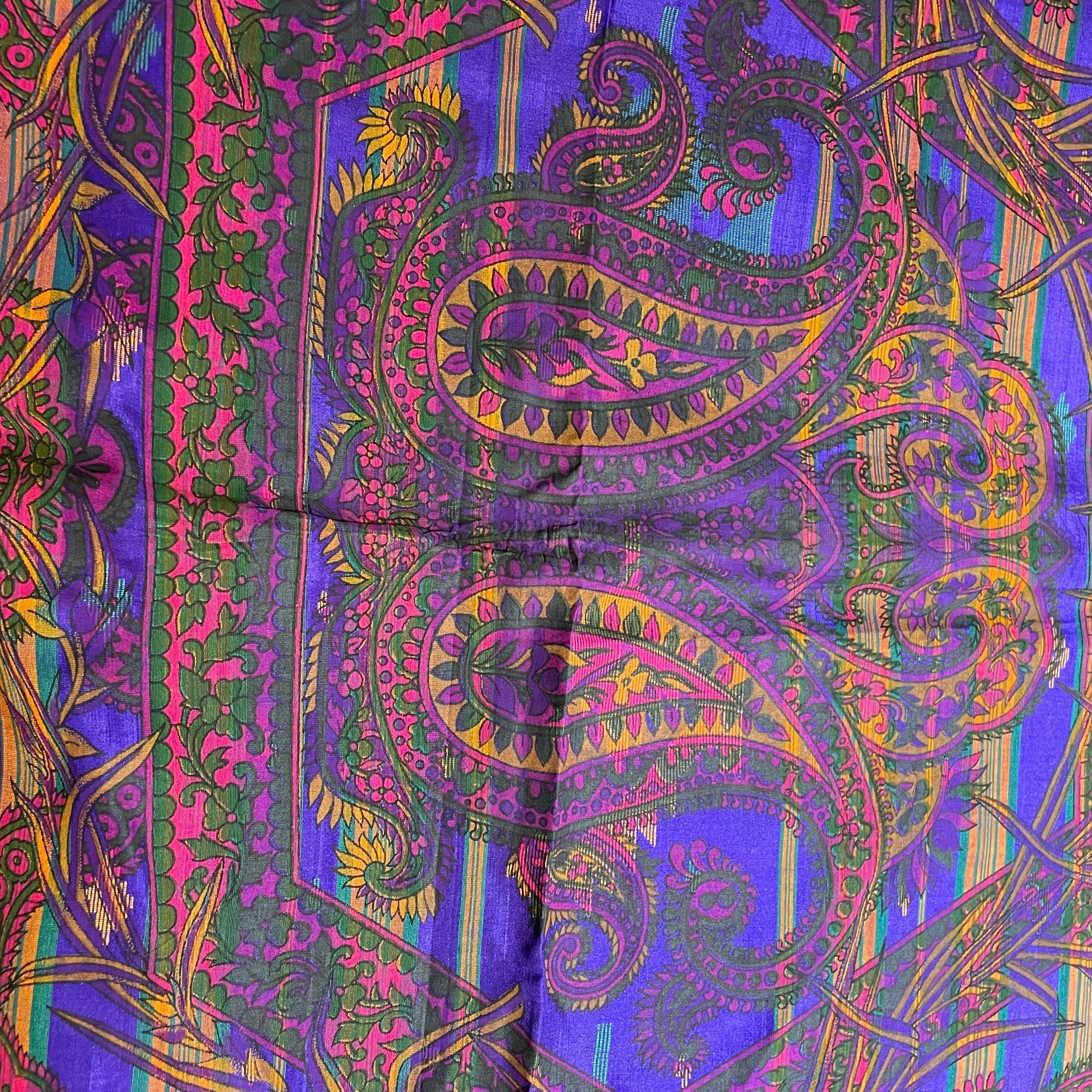 Electric Purple Floral Silk Saree - Vintage India NYC