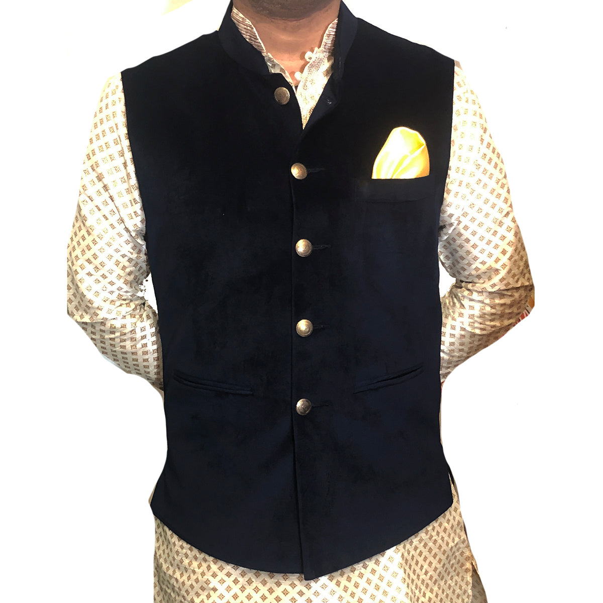 DK Black Velvet Vest - Vintage India NYC