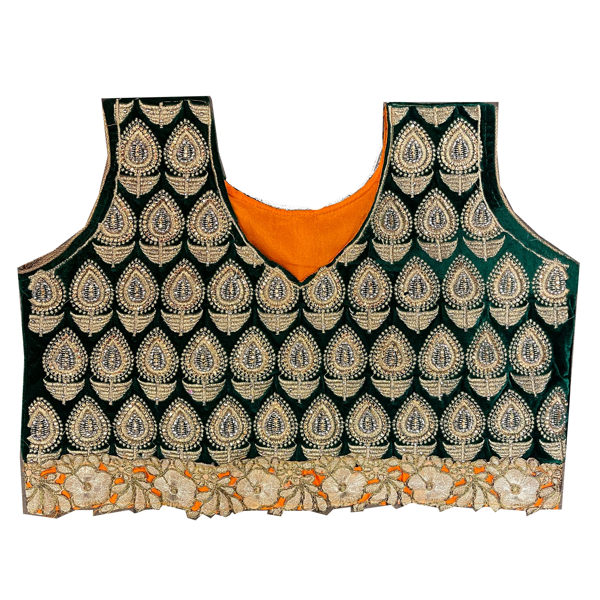 Green Velvet Blouse - Vintage India NYC