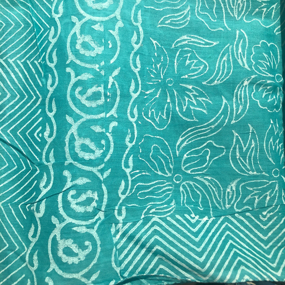 BR cotton Blockprint Scarf-Blues - Vintage India NYC